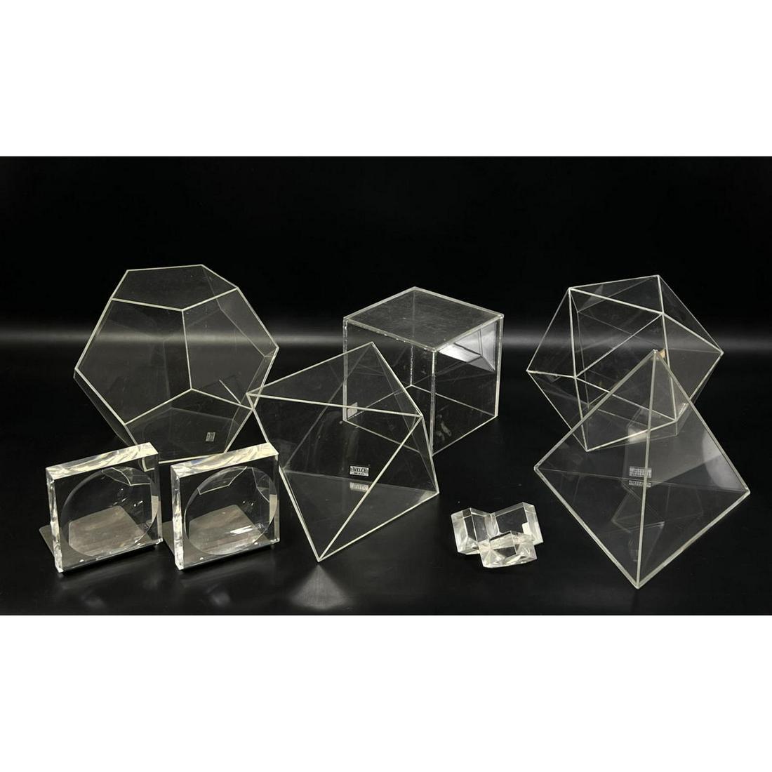 8pc Collection Lucite and Acrylic Sculptural Forms. One marked WELCH. (1 of 12)