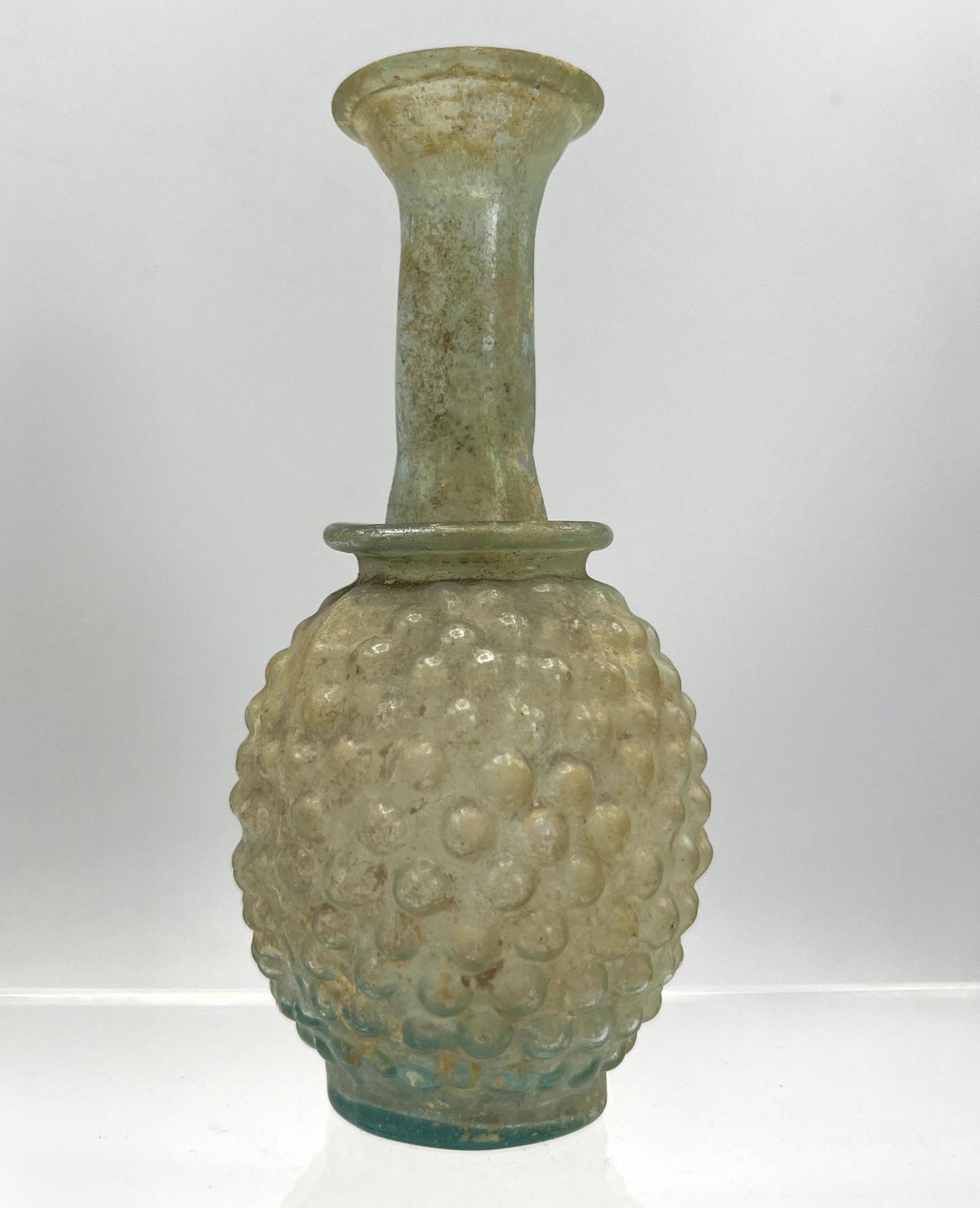 Dimpled vase vessel Ancient Roman glass with raised nubs. (1 of 10)