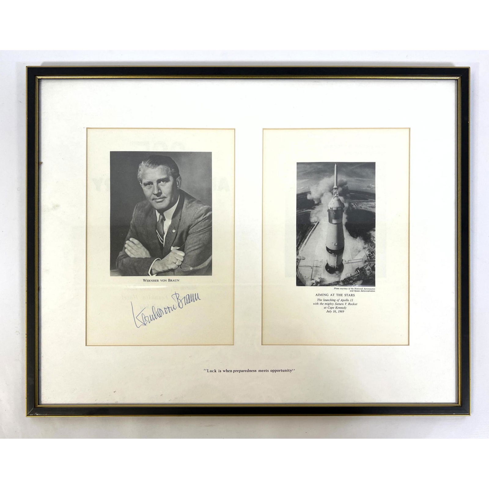 WERNHER VON BRAUN Apollo 11 eleven signed print signed portrait rocket launch 1969 (1 of 8)