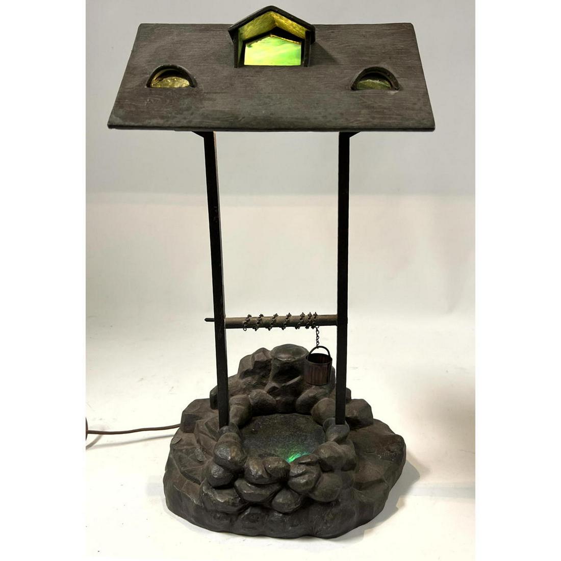 Germany Cold Painted Metal Table Lamp Wishing Well. (1 of 9)