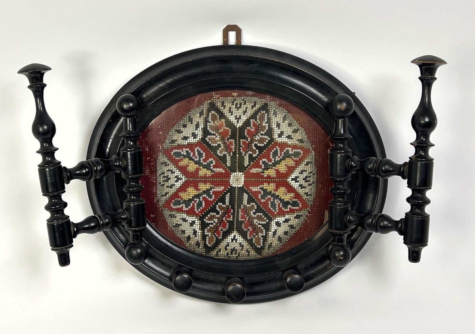 19th century Victorian beaded needlepoint Ôwhat not' Hat rack. (1 of 7)