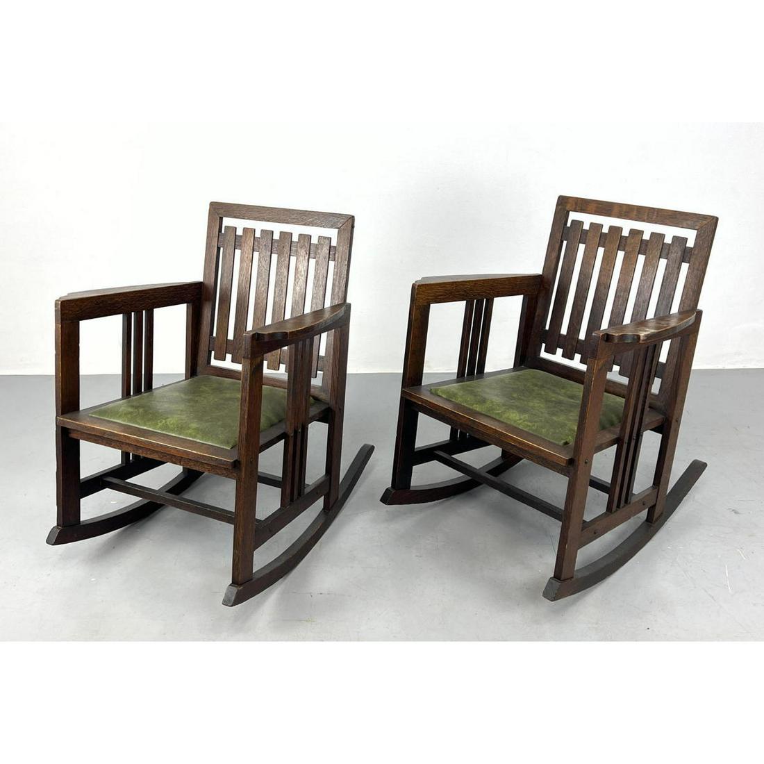 Two Mission Oak Rockers. Arts and Crafts (1 of 12)