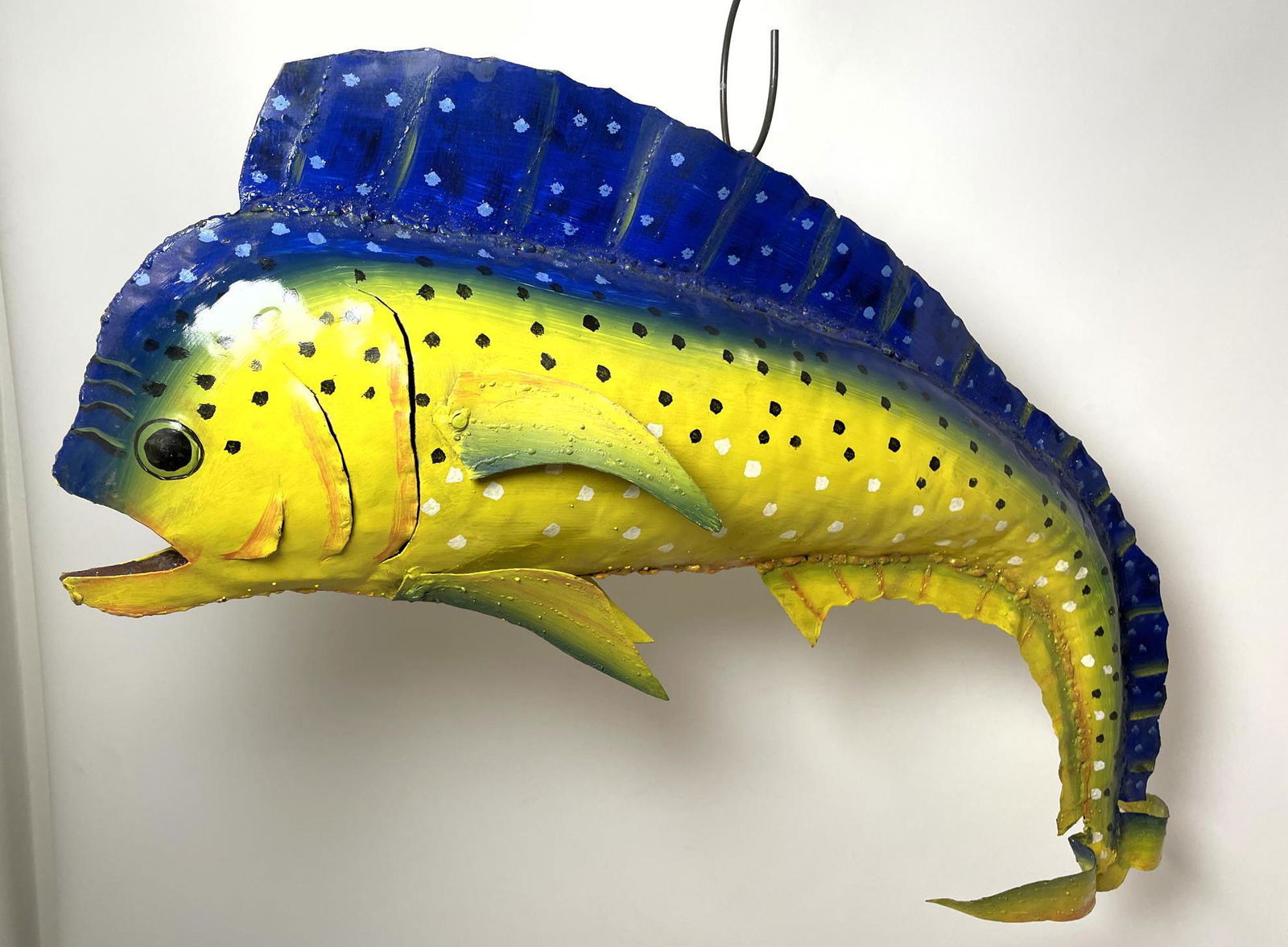 Decorative Hanging Metal Fish Sculpture. (0583) on Jan 05, 2023