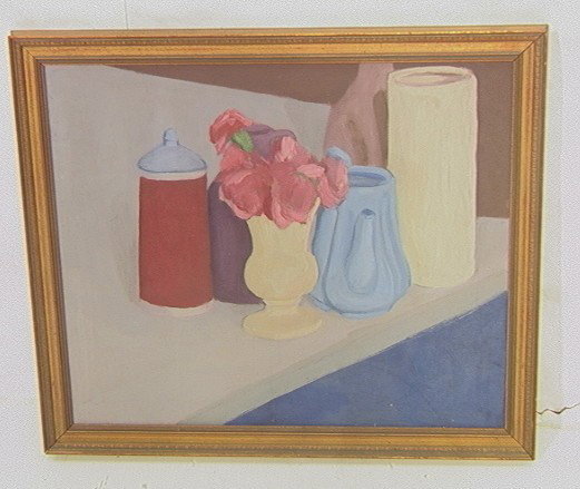 Stuart Egnal Oil Painting On Canvas. Still Life: Stuart Egnal Oil Painting On Canvas. Still Life Vases with flowers. '62-63. Philadelphia Artist. STUART M. EGNAL (Philadelphia Artist), 1940-1966. In a life too brief, Mr. Egnal created art passionate
