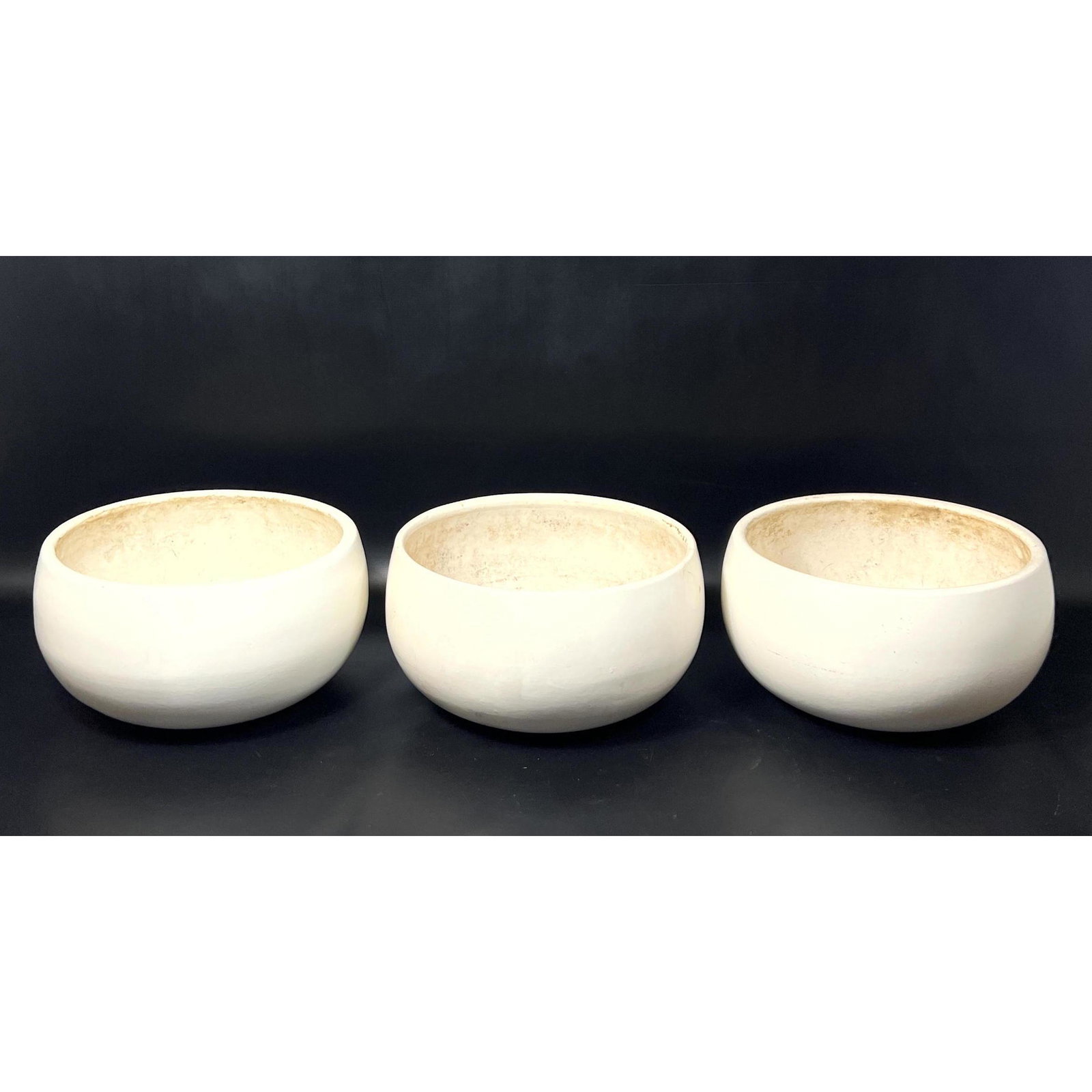 3pc Architectural Pottery style Planters. Bulbous large mouth forms. Lagardo Tackett Style (1 of 6)