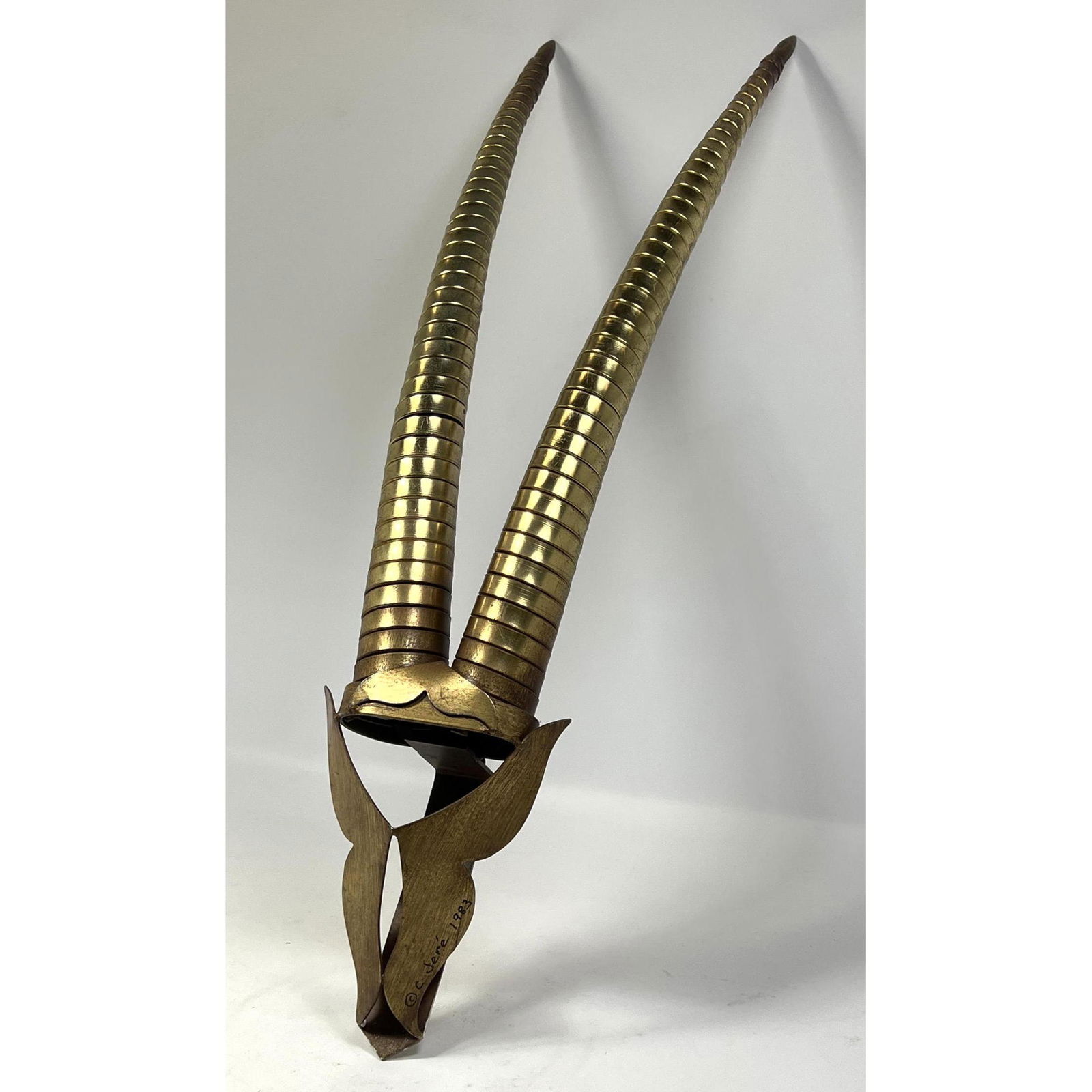 C JERE 1983 signed antelope head wall sculpture (1 of 7)