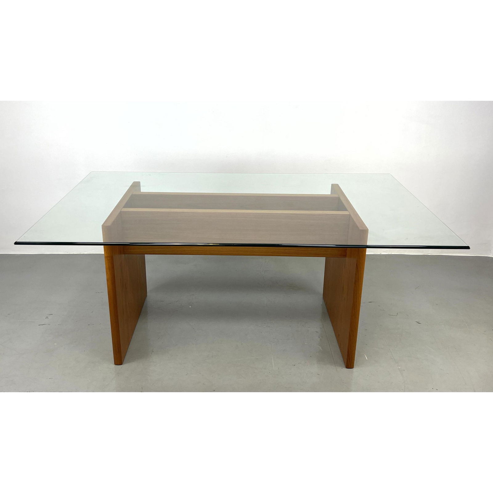 Danish Modern Teak Dining Table with 6' Glass Top. (1 of 8)