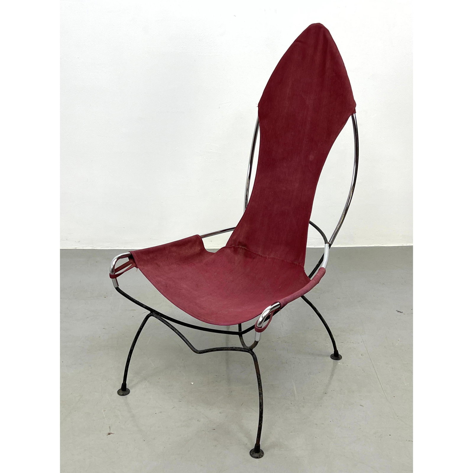 Tony Paul High back Canvas Sling and Iron Frame Lounge Chair (1 of 10)