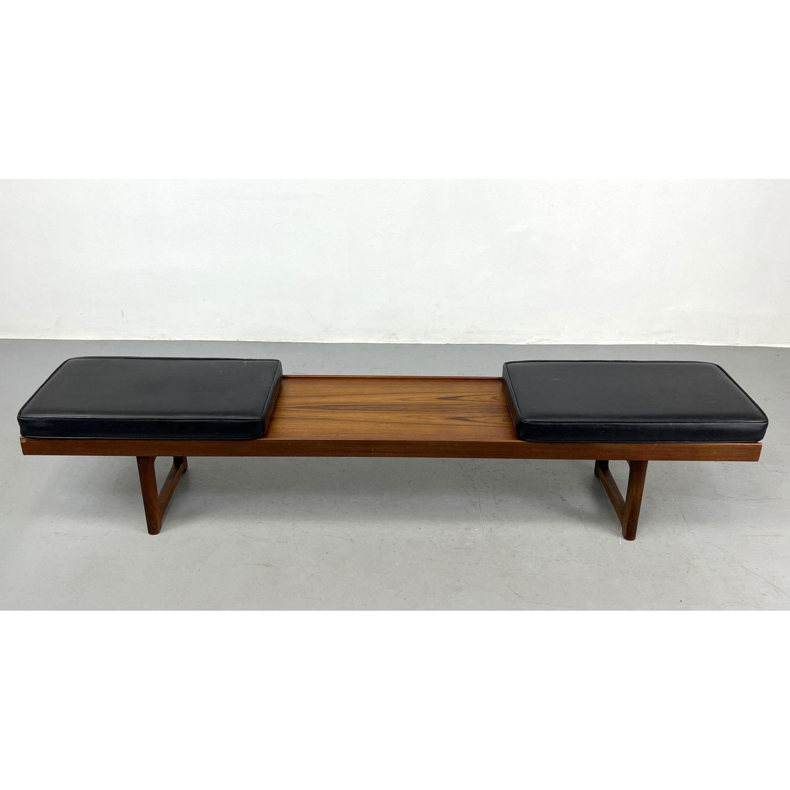 BRUKSBO Norway Modern Teak Bench Seating. 6.5' Bench with two cushions. MELLEMSTRANDS Bruksbo label. (1 of 13)