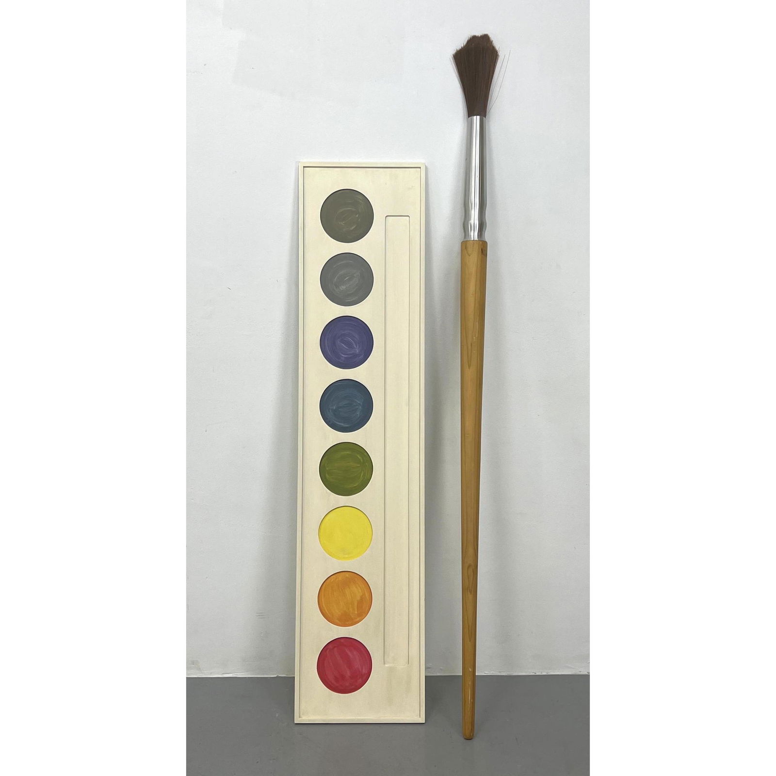 Large Artist paint brush and watercolor palette wall decoration. dimensions 60 x 13.75 x 1 (1 of 10)