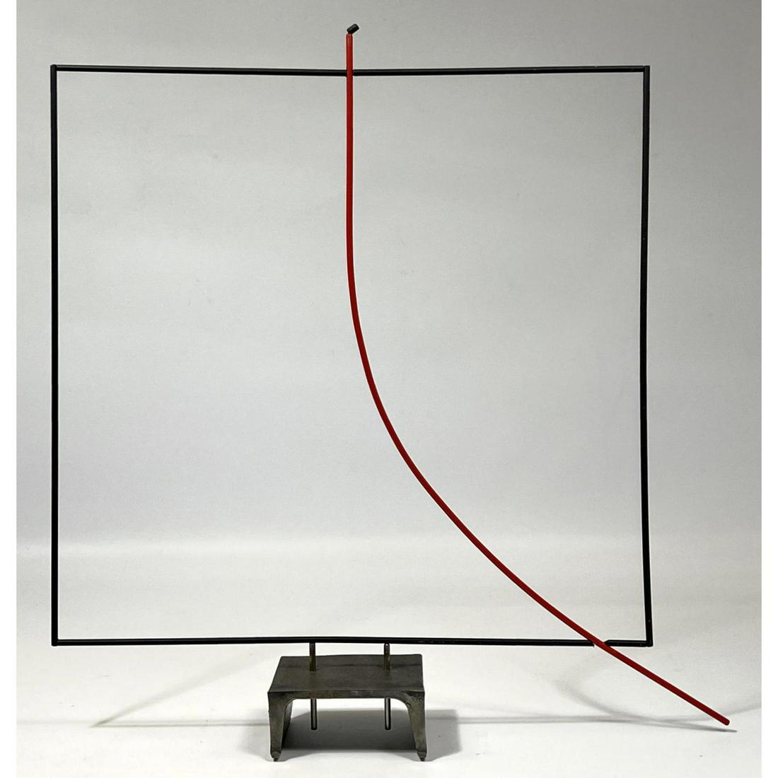 GEORGE D'AMATO Modernist Abstract Square Sculpture. Minimalist design on industrial steel base. D'AM (1 of 6)