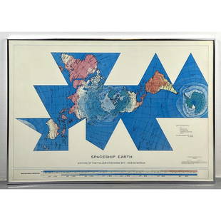 Richard Buckminster Fuller Dymaxion World Map Print, 1980 Fuller: Richard Buckminster Fuller Dymaxion World Map Print, 1980 Fuller Dimensions: H: 22.5 inches: W: 34.5 inches --- -- We offer curbside delivery to NYC, Manhattan, Close Brooklyn, Hoboken about a week af