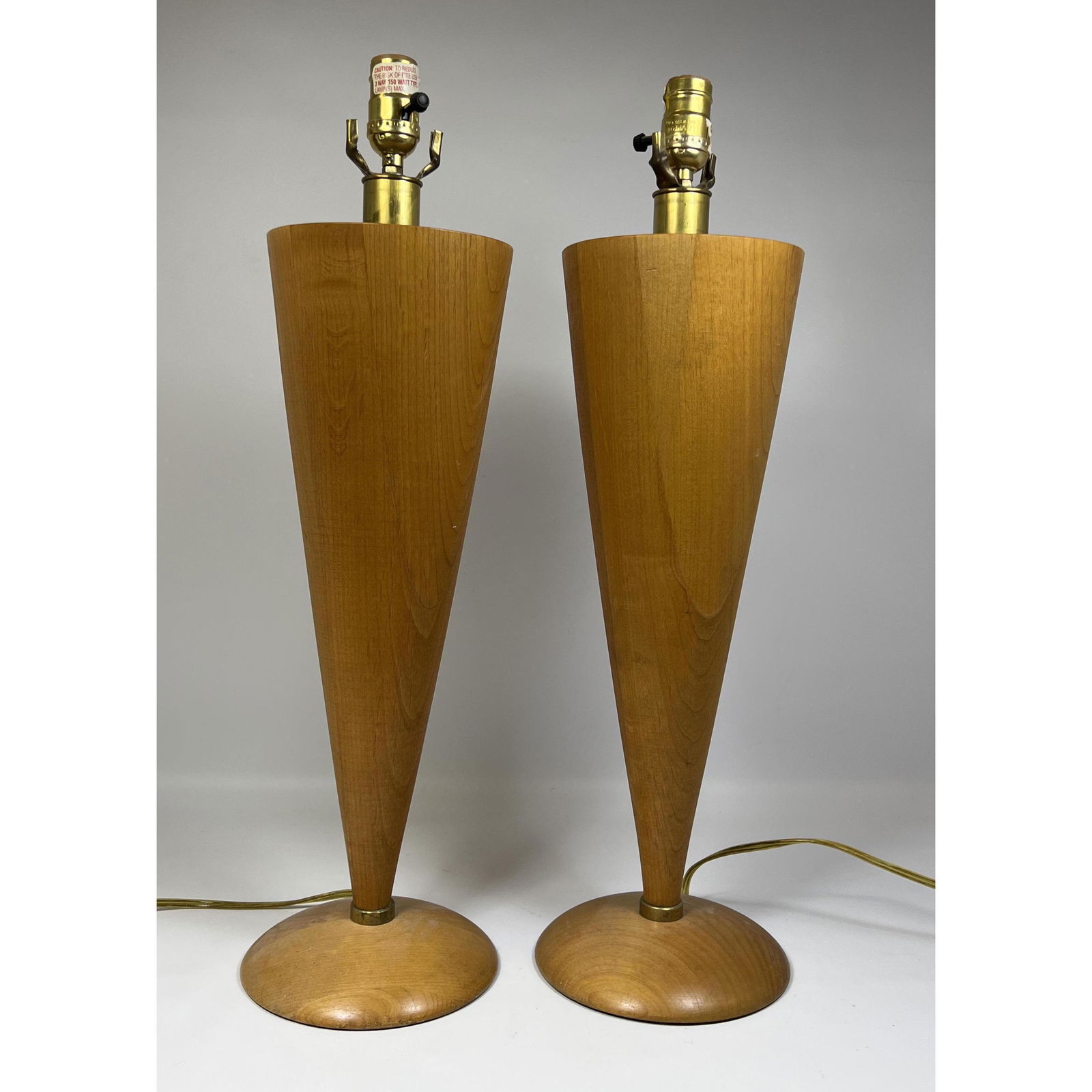 Pair of modernist maple table lamps (1 of 6)