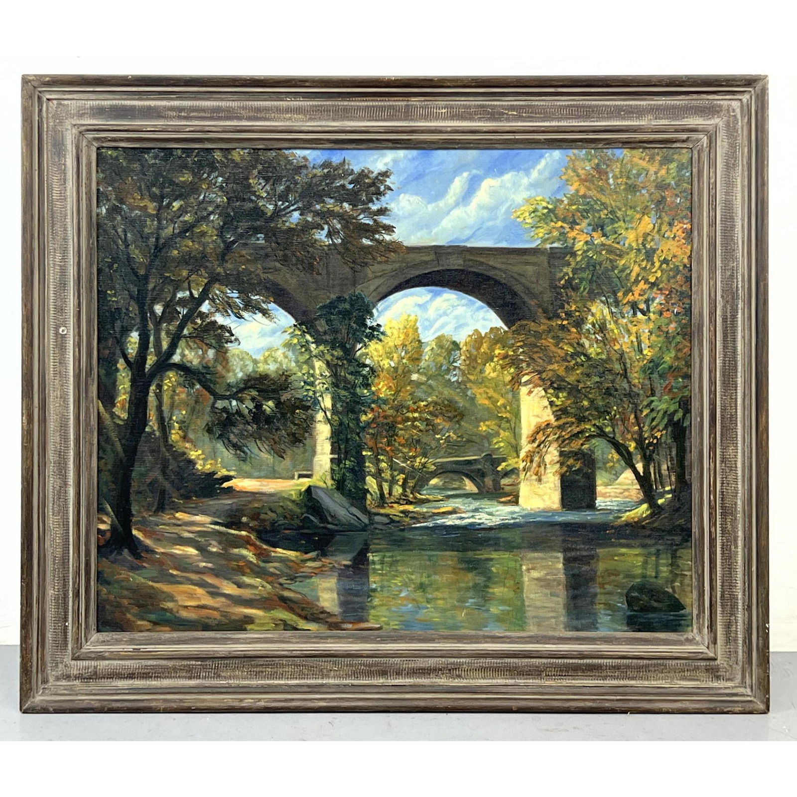 Oil painting on canvas Wissahickon Bridge Philadelphia (1 of 8)