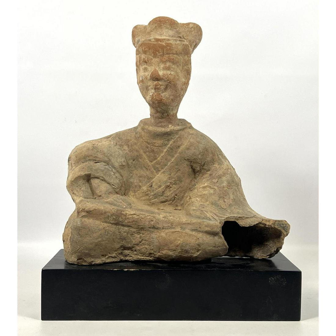 Terra cotta Asian bust on stand. Pottery only 15.5 tall. (1 of 8)