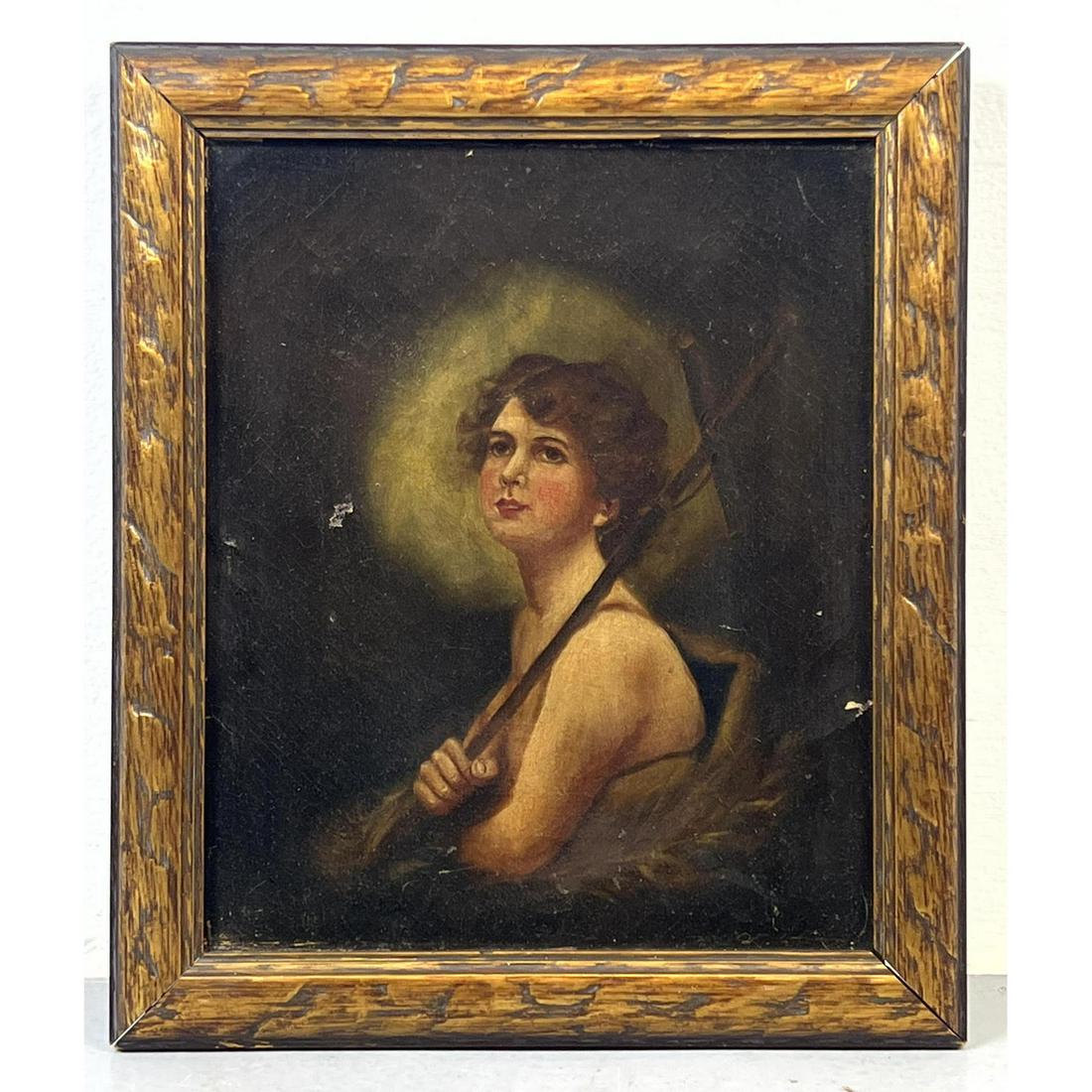 Antique Oil On Canvas Panting.