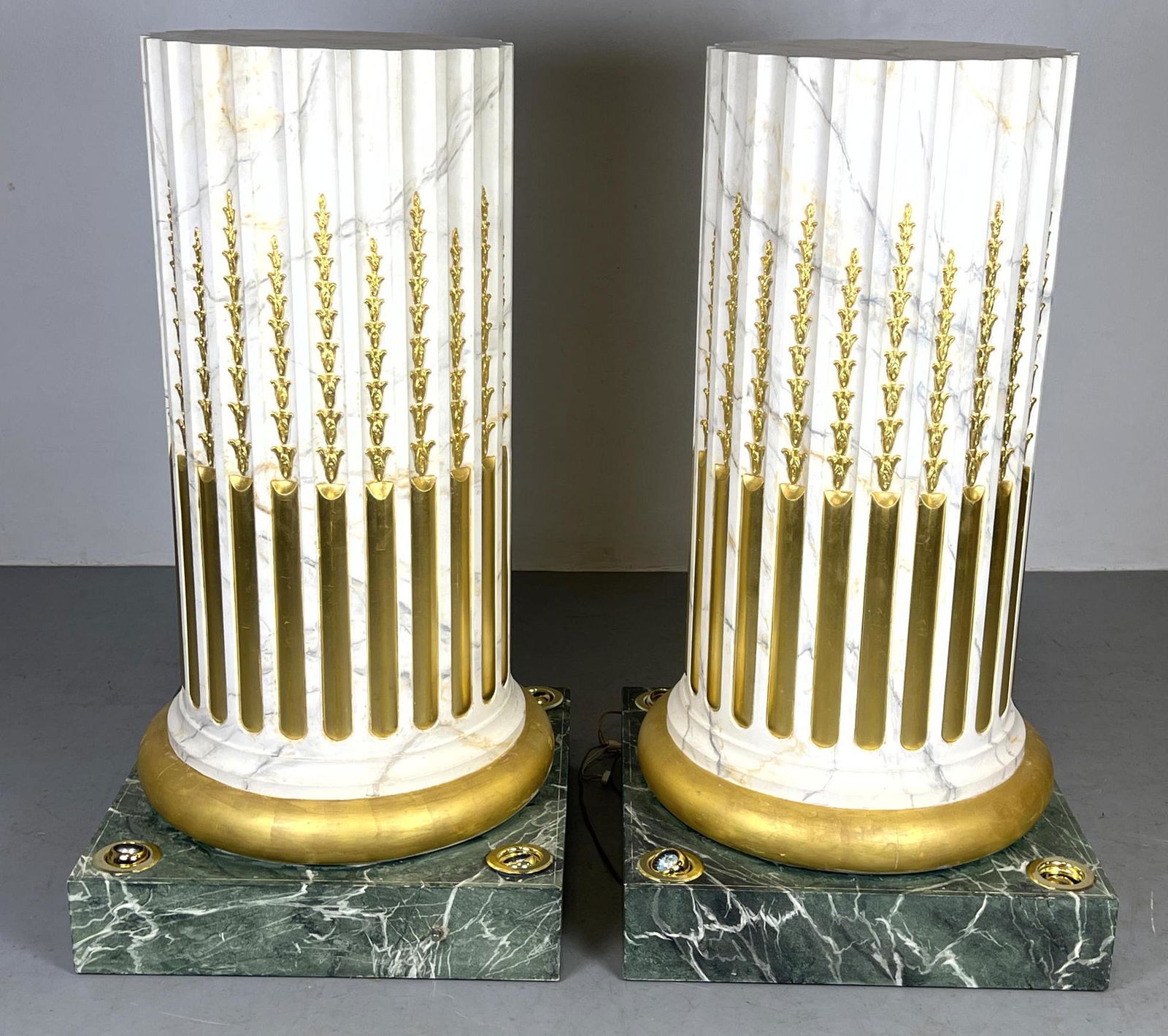 Pair Classic Form Painted wood Pedestals. Grecian form. (1 of 12)