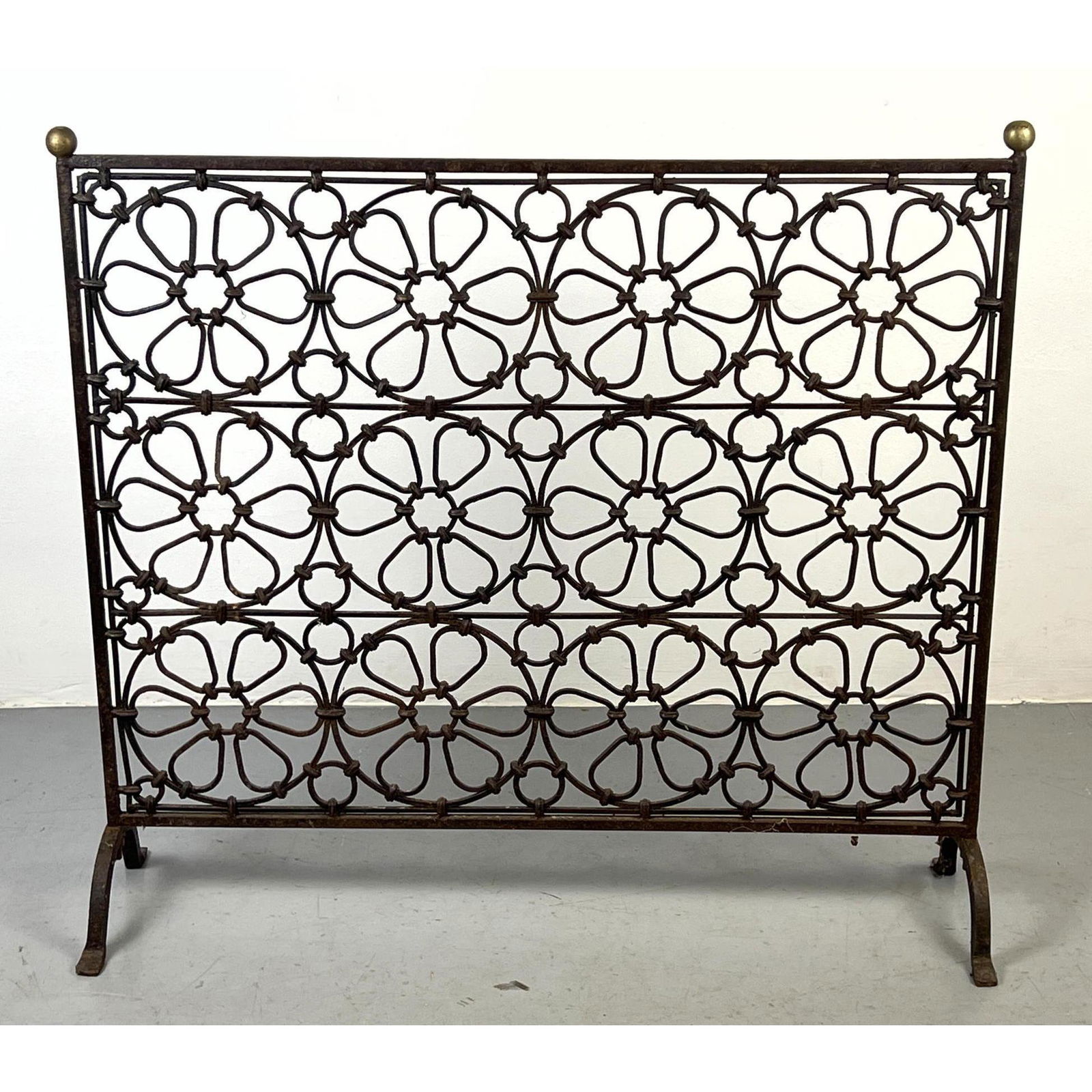 Fancy Iron Fire Screen Stand. (1 of 7)