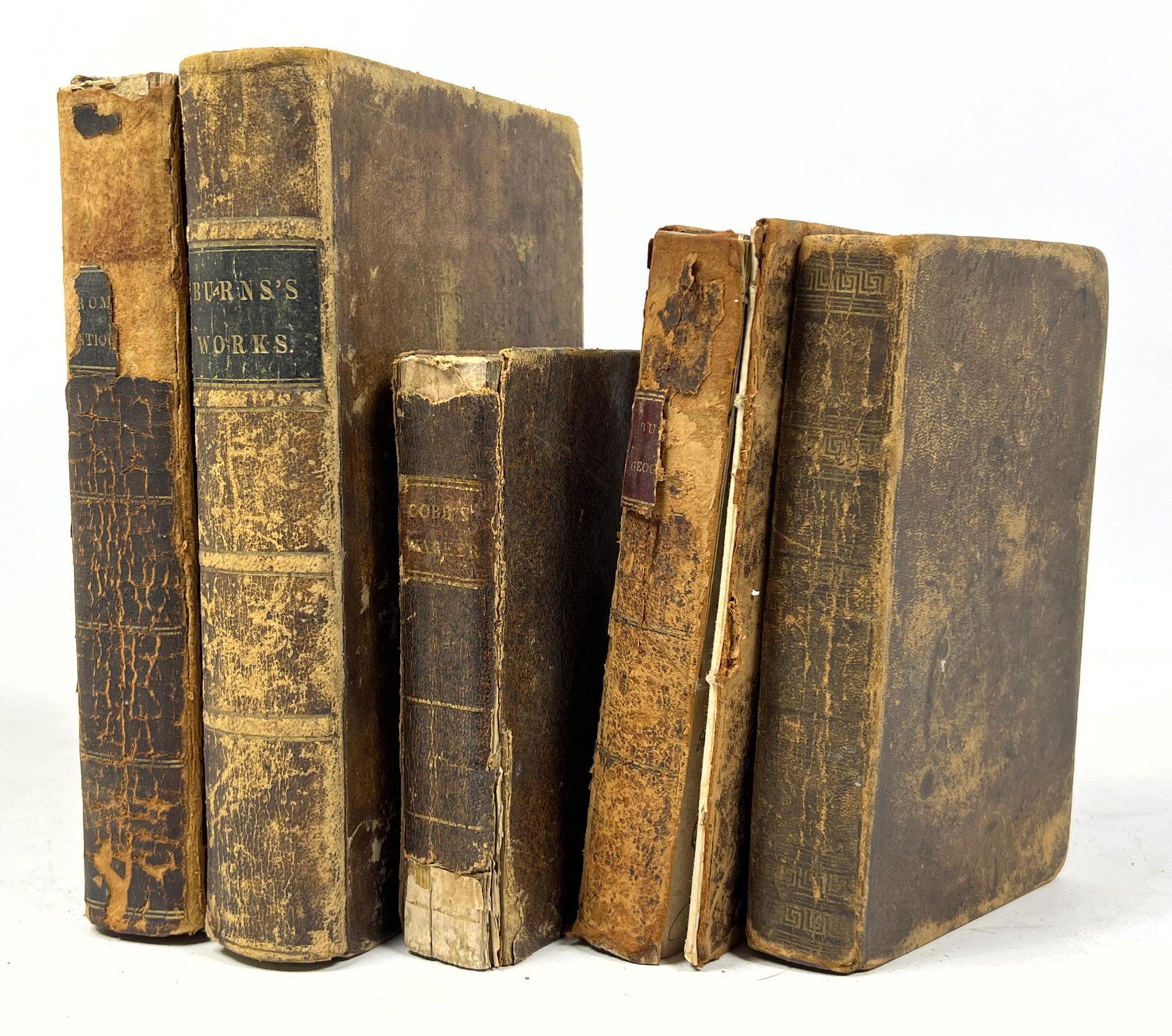 Lot antique Books. Burns's works, Elements of Geography and History, Roman Antiquities. (1 of 20)
