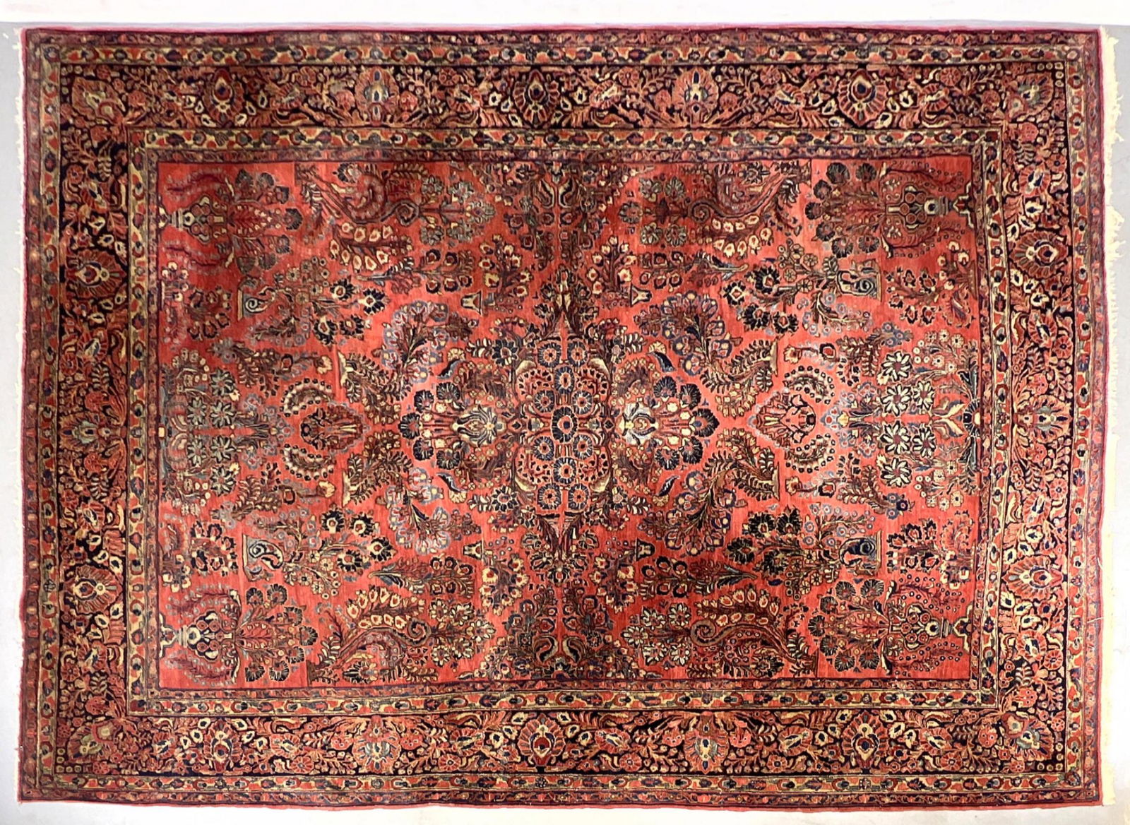 142" x 106" Handmade Oriental Carpet Rug. Sarouk. (1 of 10)