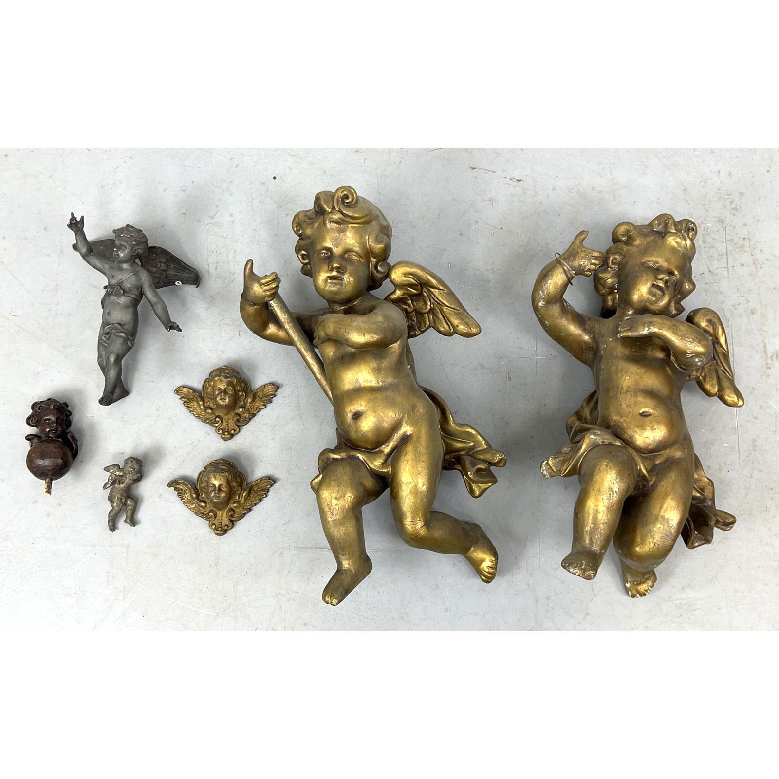 7pc Lot Vintage Cherubs. Mixed Mediums. (1 of 13)