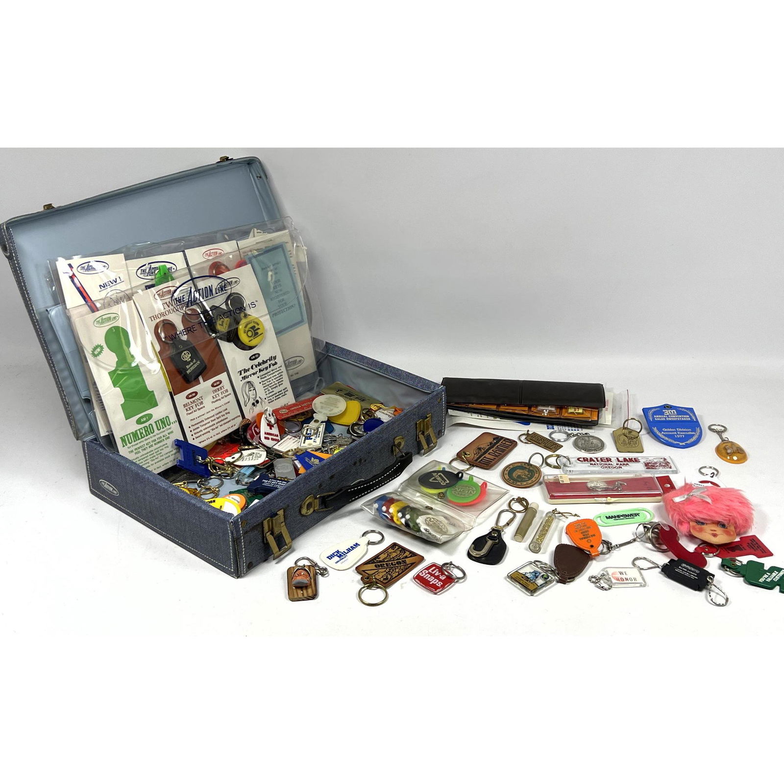 Salesman Sample Box of Advertising Key chains. (1 of 11)