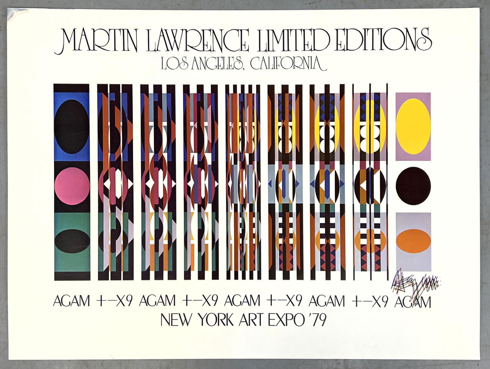 Signed Yaacov AGAM Gallery Poster. New York art Expo 1997. Unframed. Shipped rolled. (1 of 7)