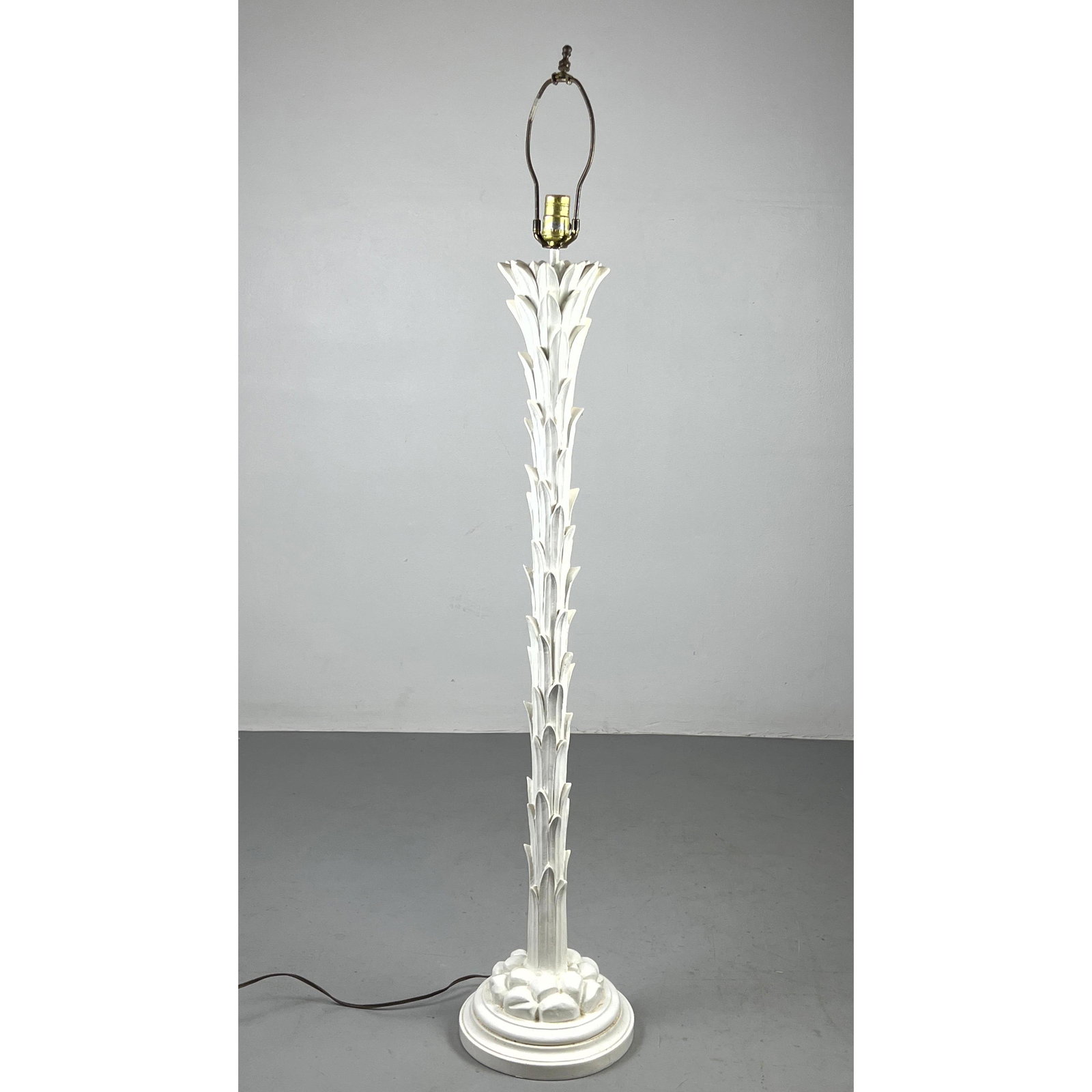 CHAPMAN Serge Roche style Palm Tree Floor Lamp. Figural White Plaster Palm form Lamp. Chapman label. (1 of 8)