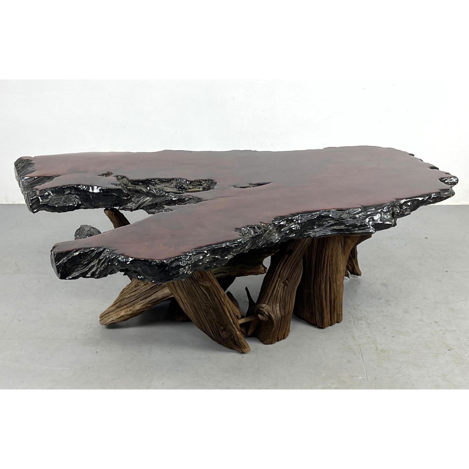 Large Live Edge Wood Slab Coffee Table. Handcrafted Artisan Made. Driftwood sculptural base. (1 of 11)