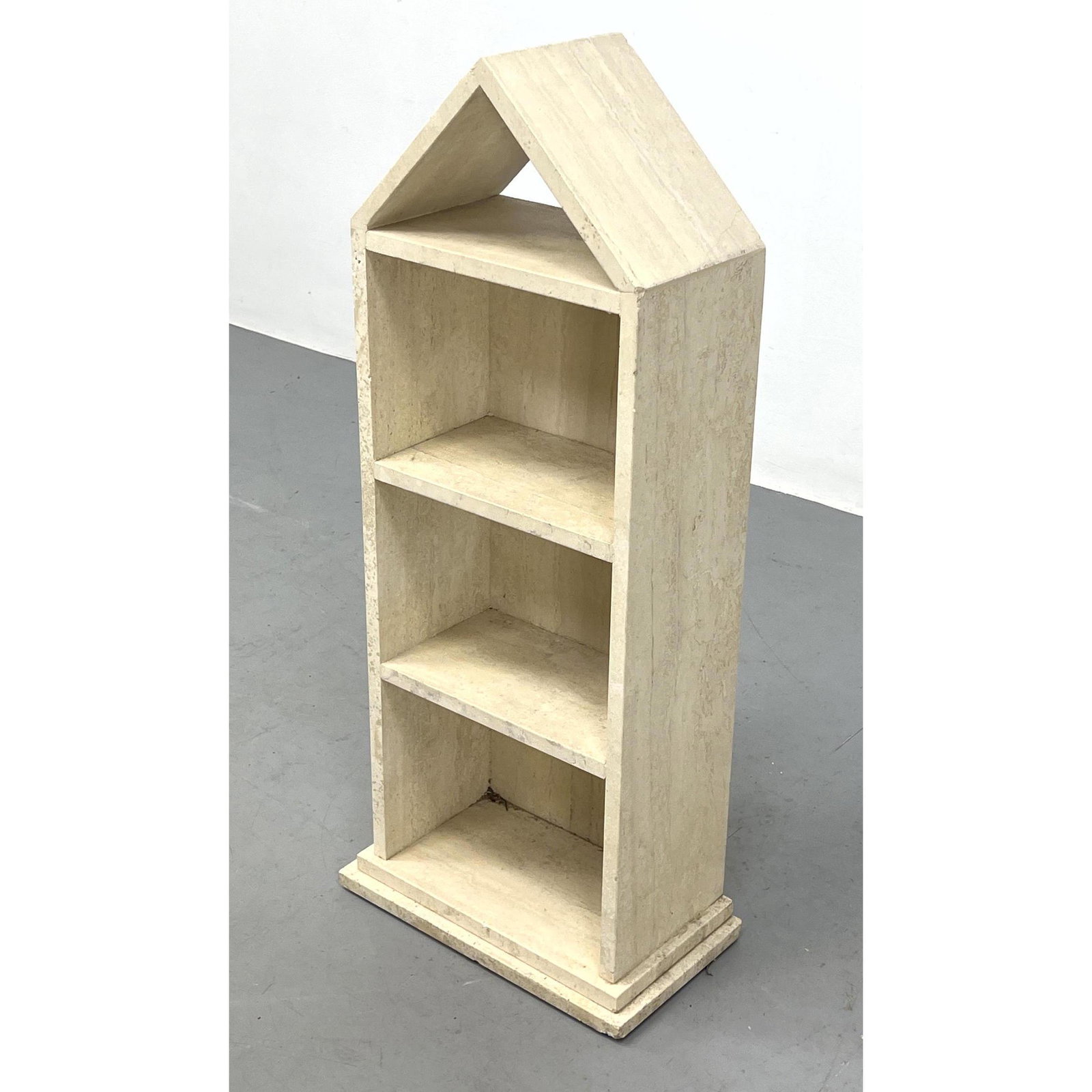Modernist Travertine Marble Shelves. Bookcase, Display Cabinet. (1 of 9)