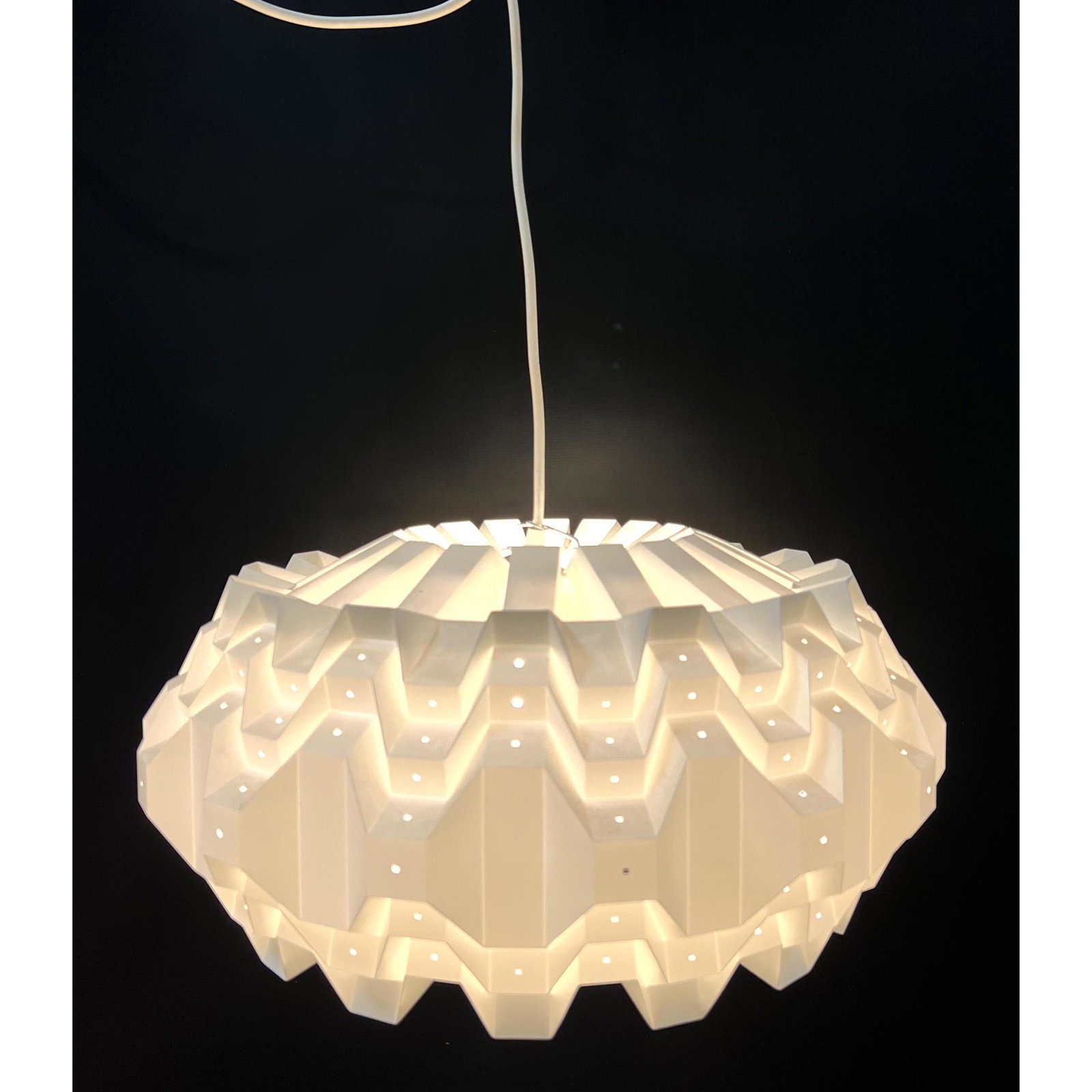 Scandinavian Swedish Pendant Lamp. Origami style plastic, (1 of 9)