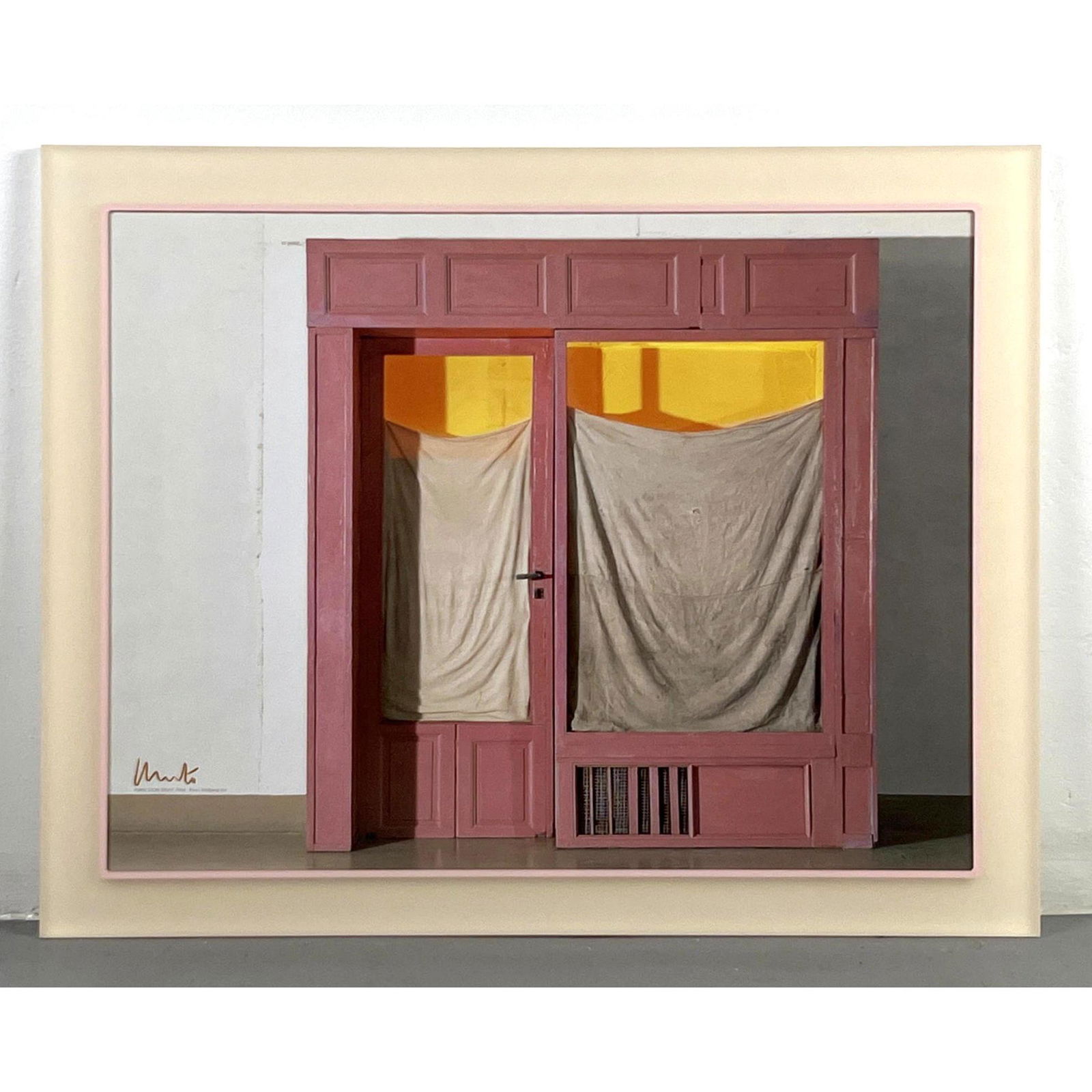 Christo hand signed and dated Lithograph Print of 1964 Purple storefront photo by Wolfgang Volz. (1 of 6)