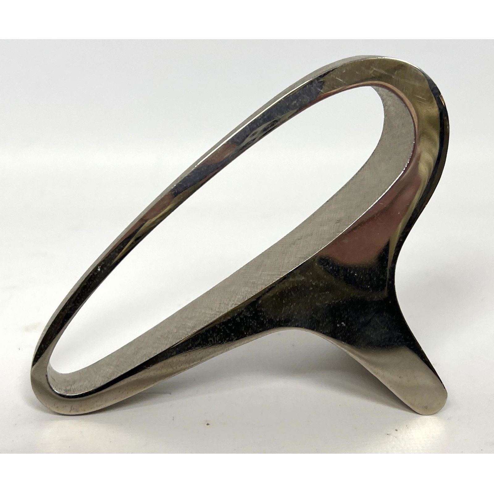CARL AUBOCK Chromed Steel Modernist Paperweight. Signed; Made in Austria. (1 of 7)