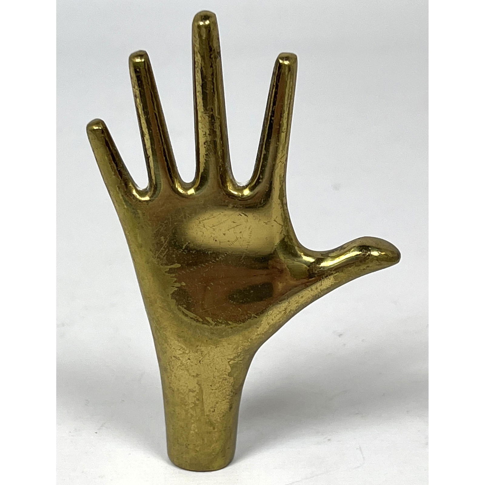 CARL AUBOCK Brass Hand Modernist Paperweight. Signed; Made in Austria. (1 of 4)
