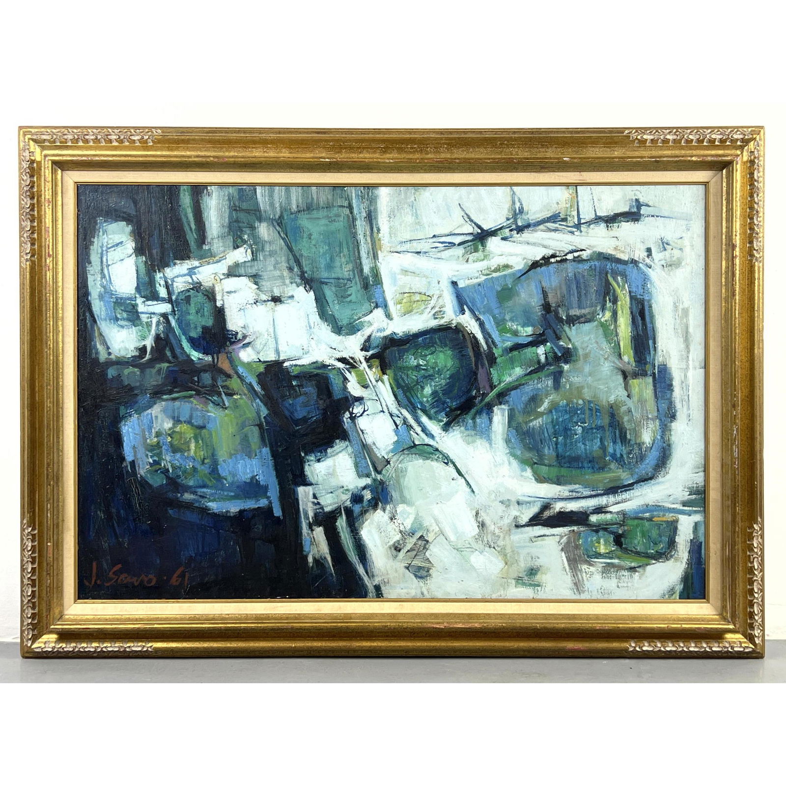 Joan Savo Expressionist Oil Painting on Board. Abstract modern. (1 of 8)