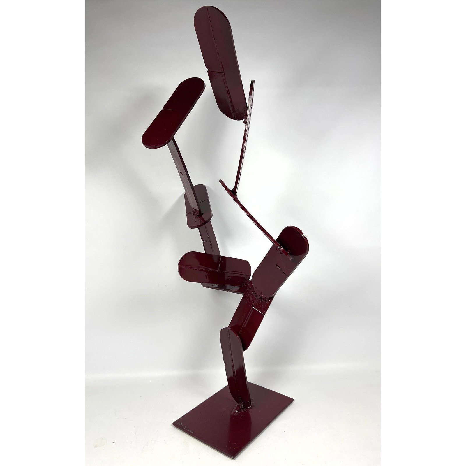 JOE SELTZER Welded and Painted Metal Sculpture. Modernist Welded Paddle Form Elements. Signed. (1 of 10)