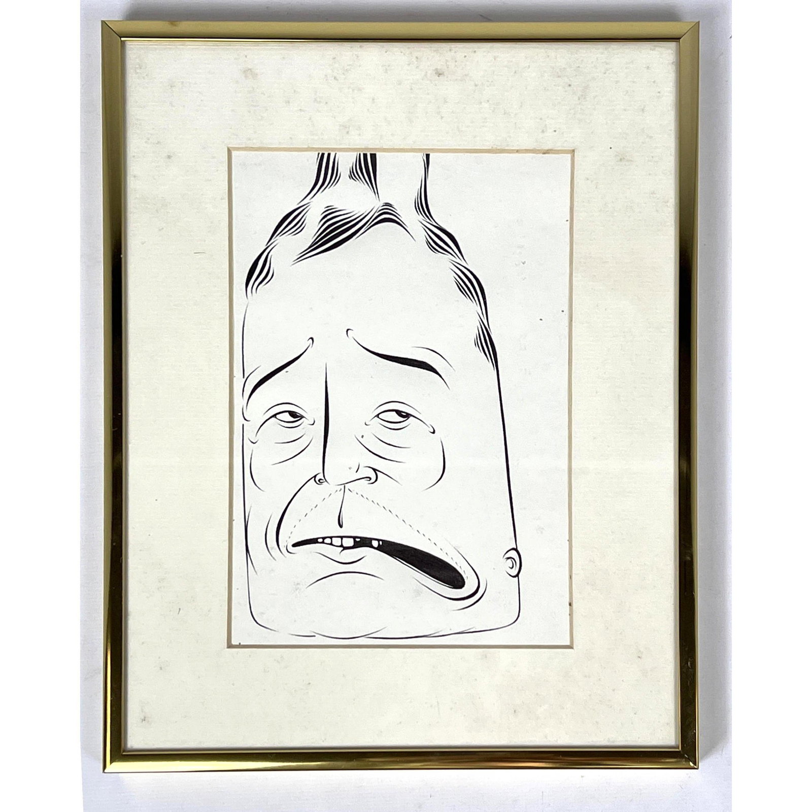 Attributed to Barry McGee. Drawing Portrait Face. Framed. (1 of 5)
