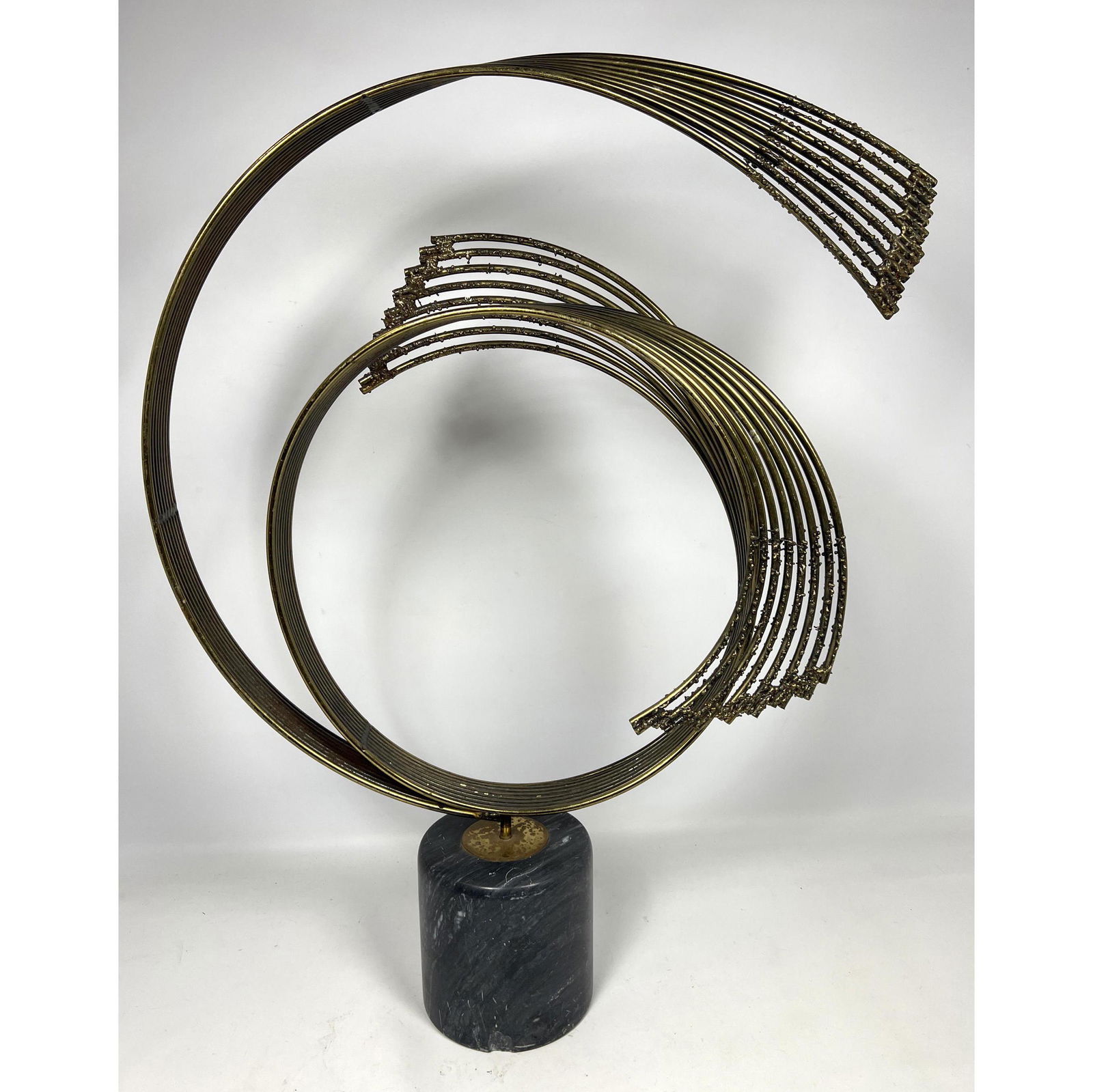 C JERE Windswept brass table sculpture. Unsigned. Marble base. (1 of 11)