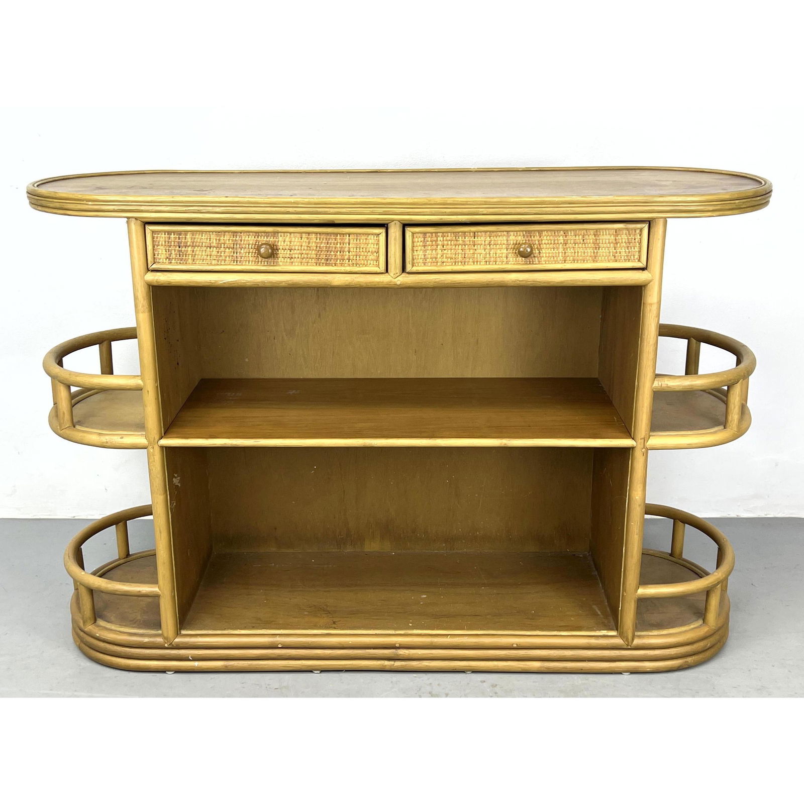 Vintage Bent Bamboo Rattan Tiki Bar (1 of 13)