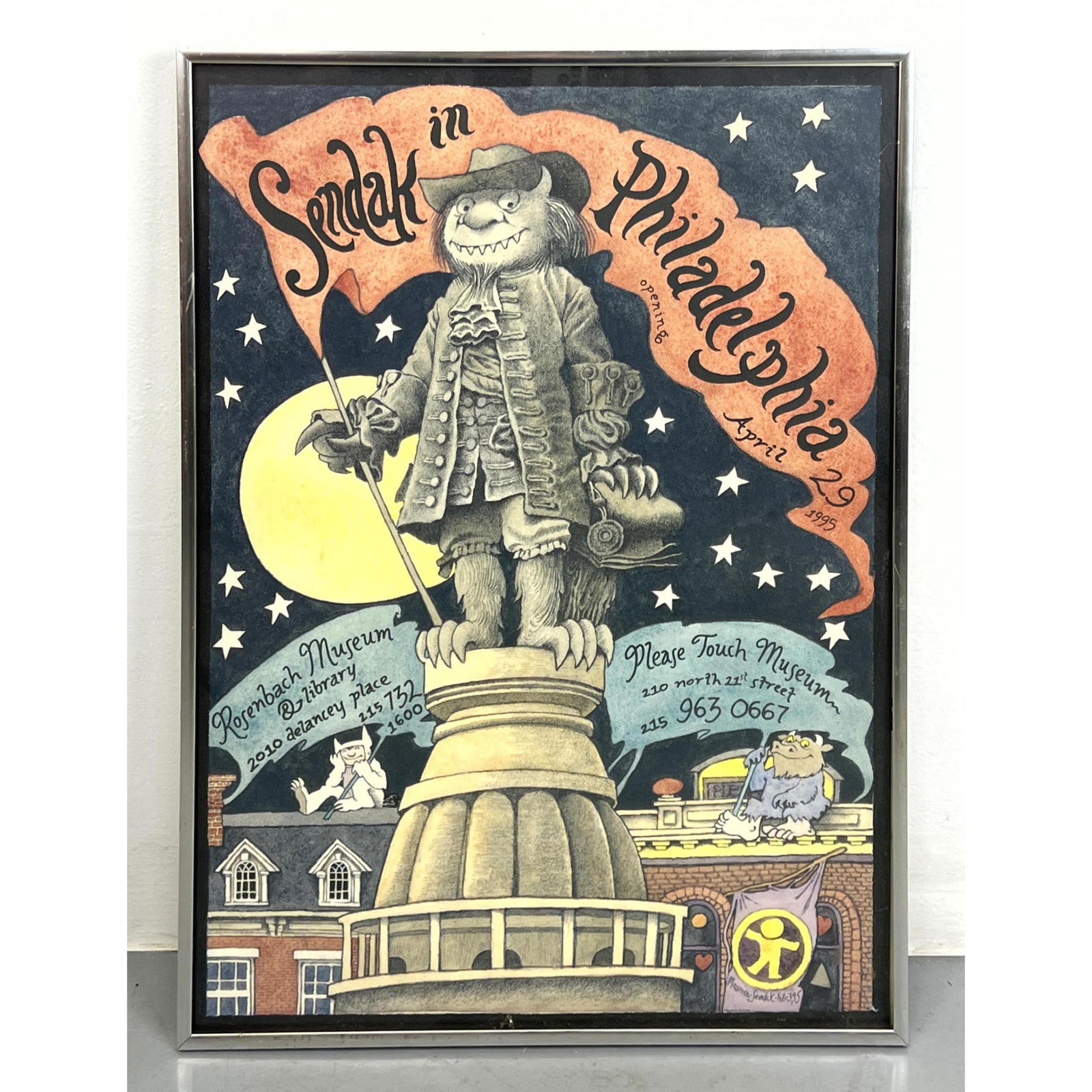 MAURICE SENDAK Philadelphia City Hall Poster. "Sendak in Philadelphia" Rosenbach Museum and Library. (1 of 10)