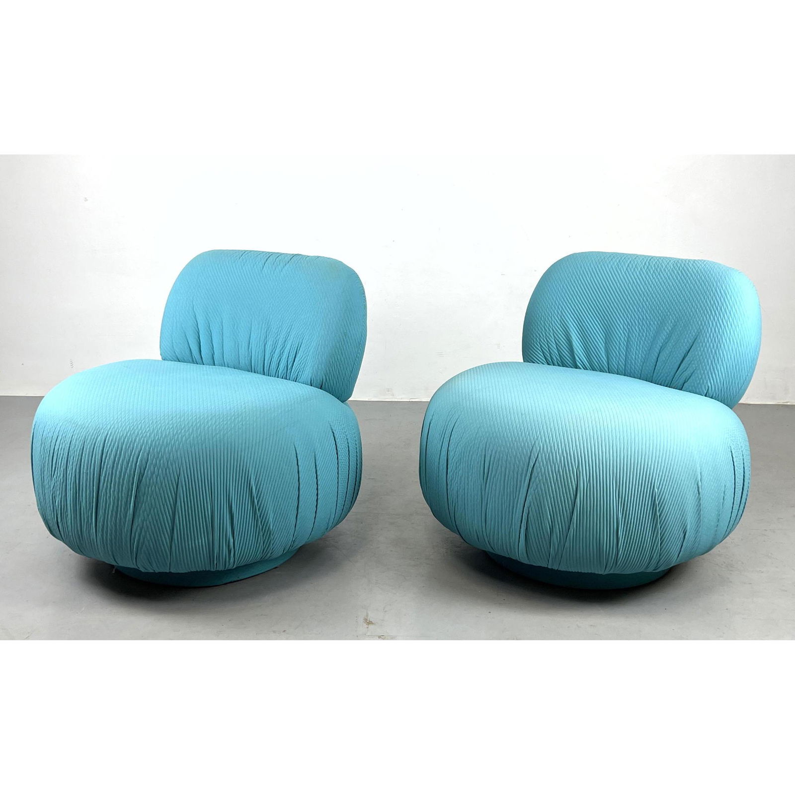 Pr Steve Chase attr. ,  Upholstered Swivel Lounge Chairs. Modernist seating (1 of 6)