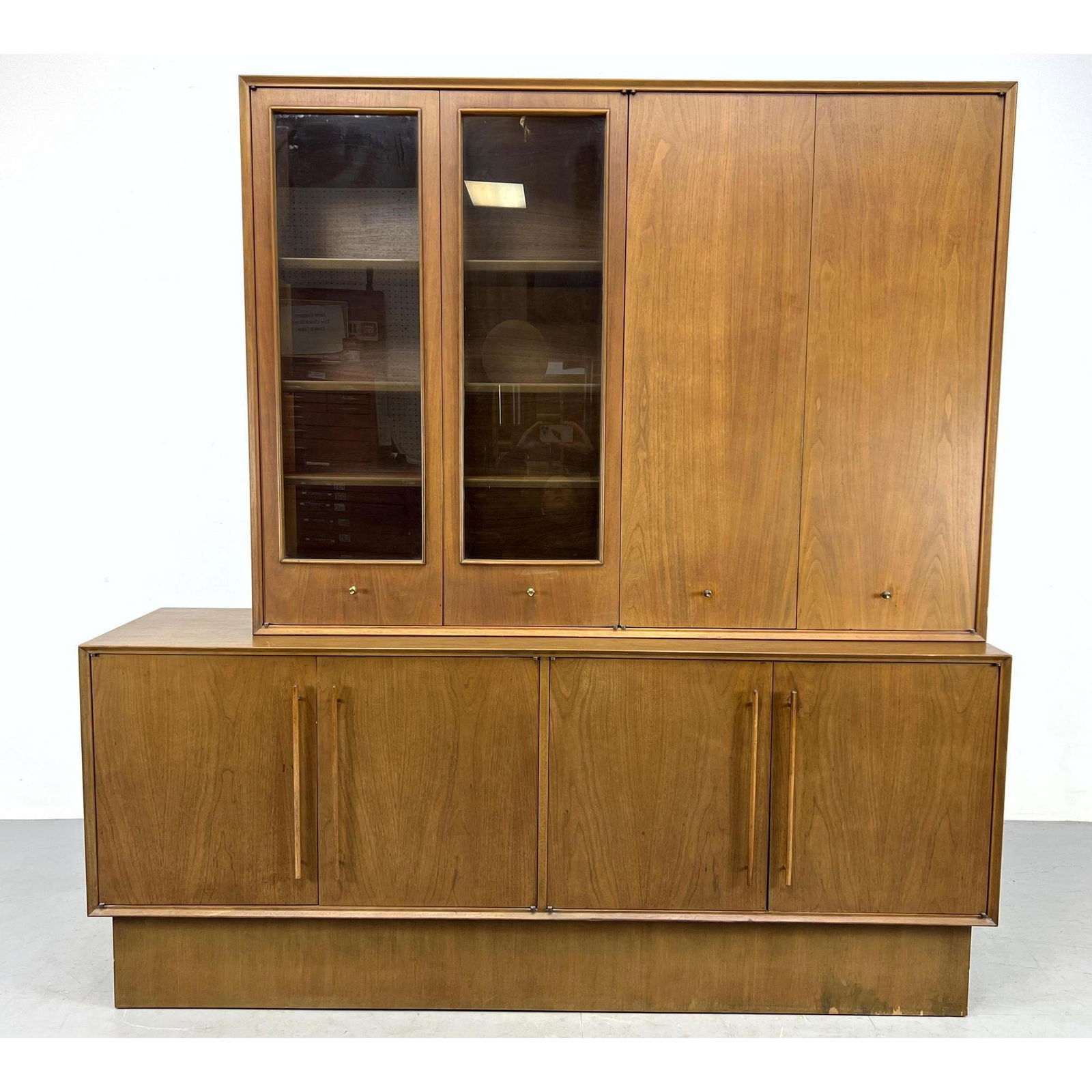 American Modern China Cabinet with Credenza Base. (1 of 16)