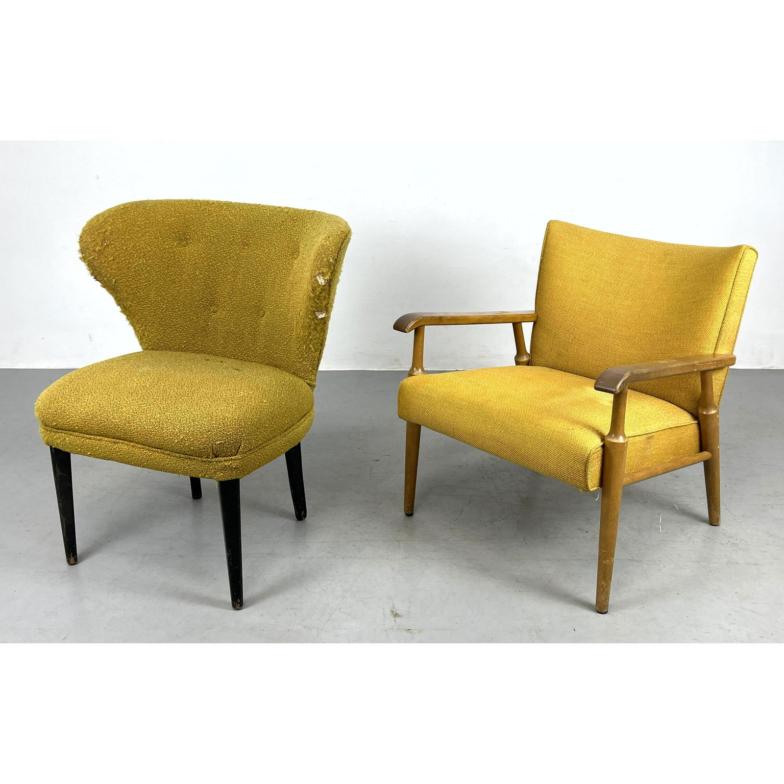 2pcs Modernist Lounge Chairs. Leslie Diamond for Conant Ball Lounge chair and yellow lounge chair (1 of 15)