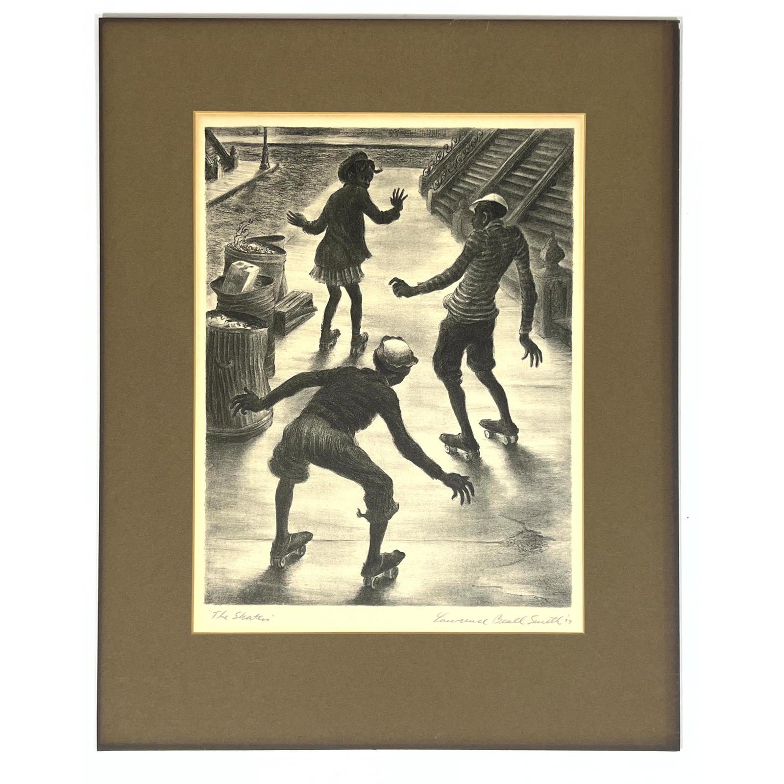 Lawrence Beall Smith lithograph Print. SKATERS. Signed. (1 of 12)