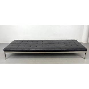 Large Nicos Zographos Leather Daybed Museum Bench.: Large Nicos Zographos Leather Daybed Museum Bench. Dimensions: H: 15 inches: W: 105 inches: D: 33 inches ---