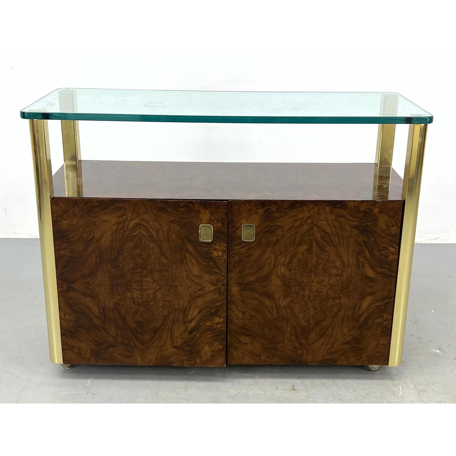 Founders, Burlwood and glass top bar server . Glass top. (1 of 9)