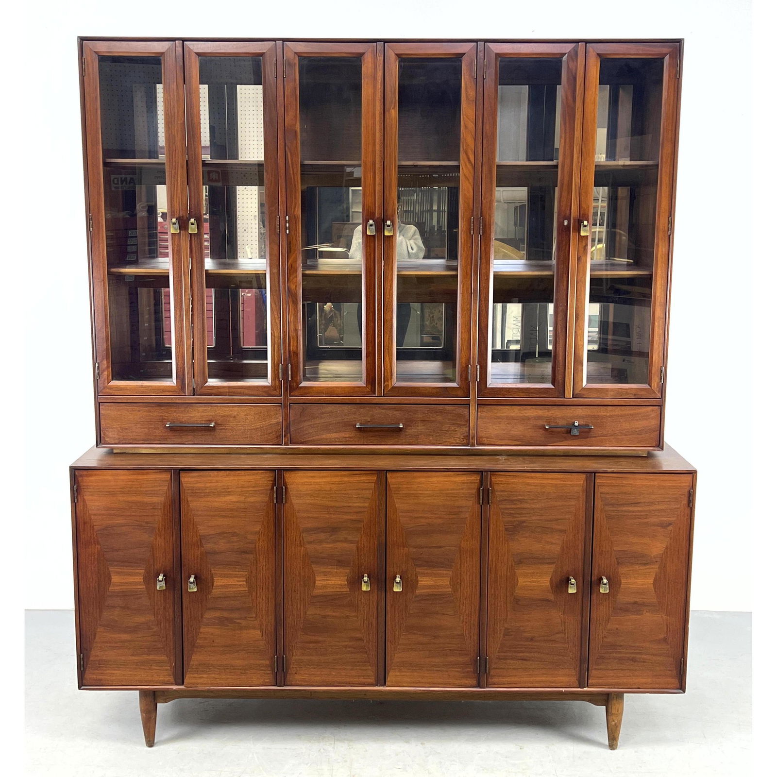 Ramseur Two Part Credenza, China Credenza Only 33 Height