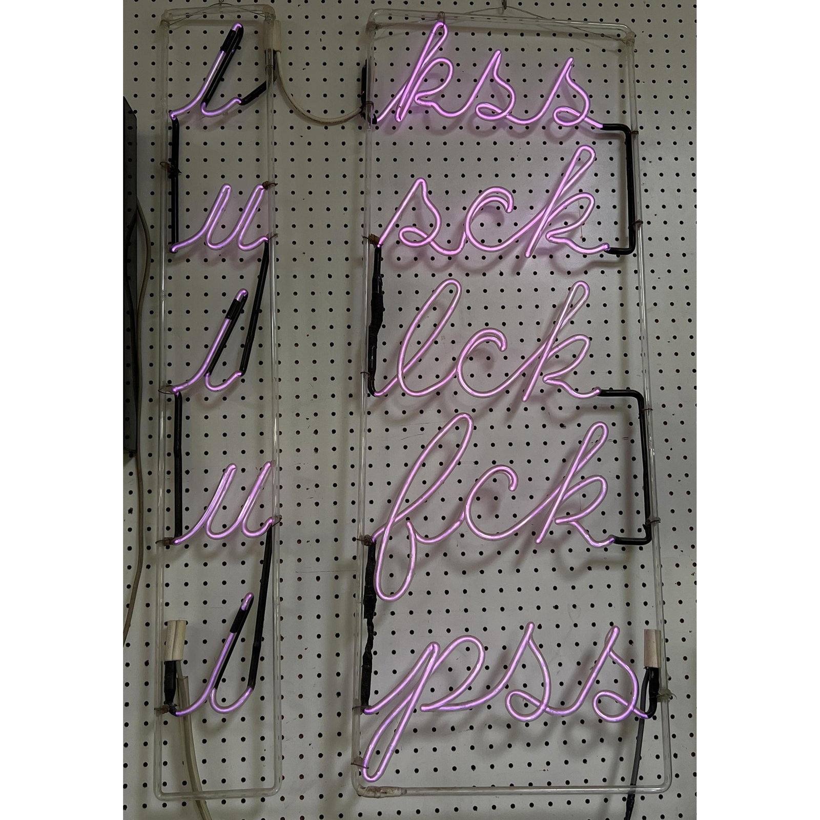 Annson Kenney Neon sign Lavender i kss  - u sck - i lck - u fck  From The Personal Collection of Nei (1 of 11)