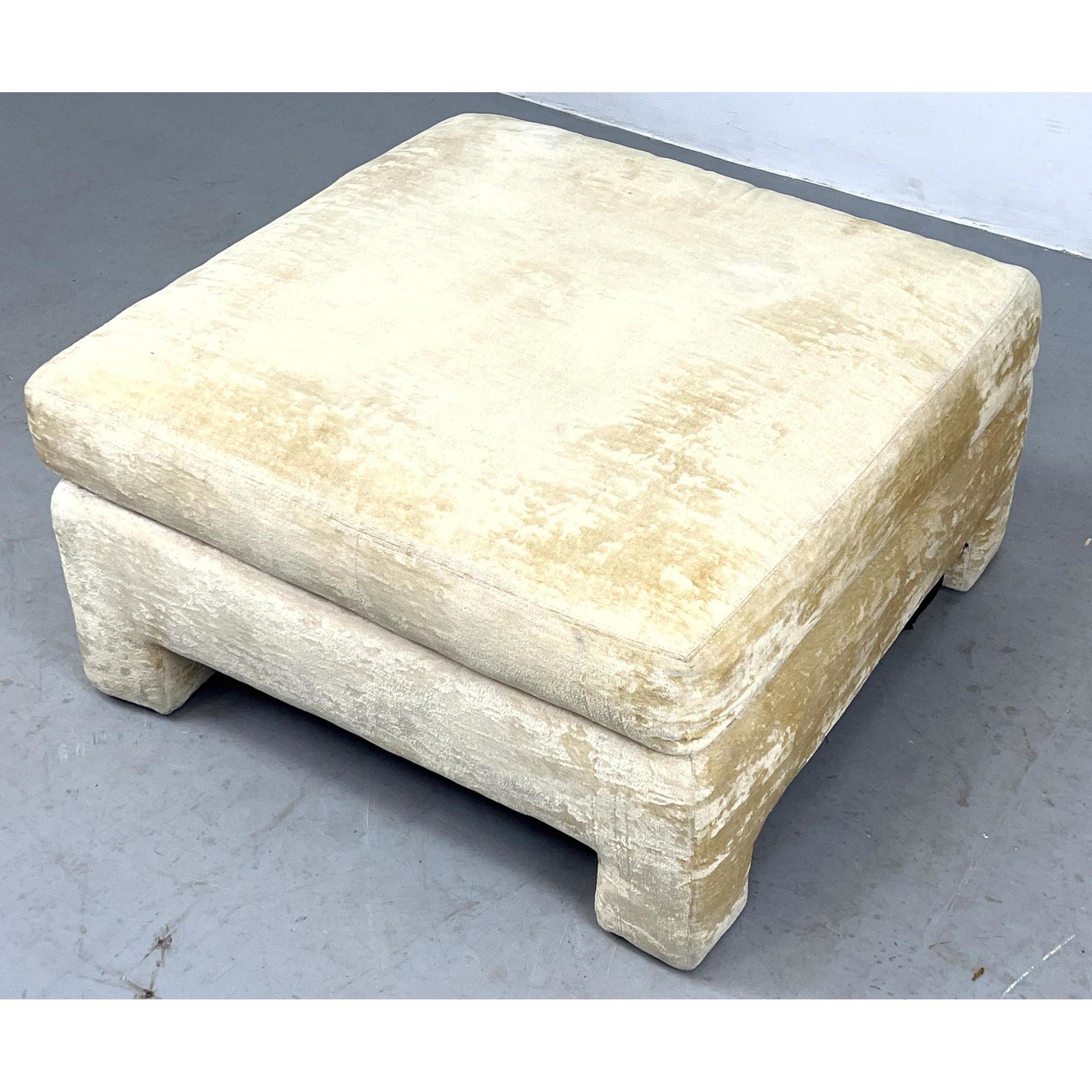 Modernist Parsons Style Upholstered Large Ottoman Foot Stool. (1 of 6)