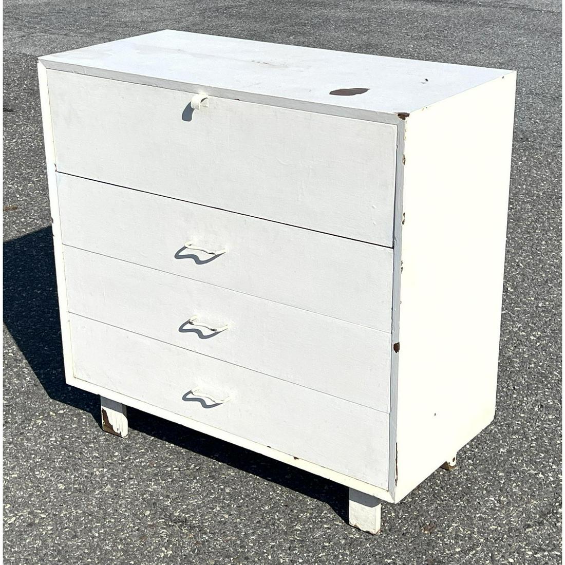 GEORGE NELSON Modernist Dresser Chest of Drawers. Painted White. Iconic Nelson Metal pulls painted w (1 of 9)